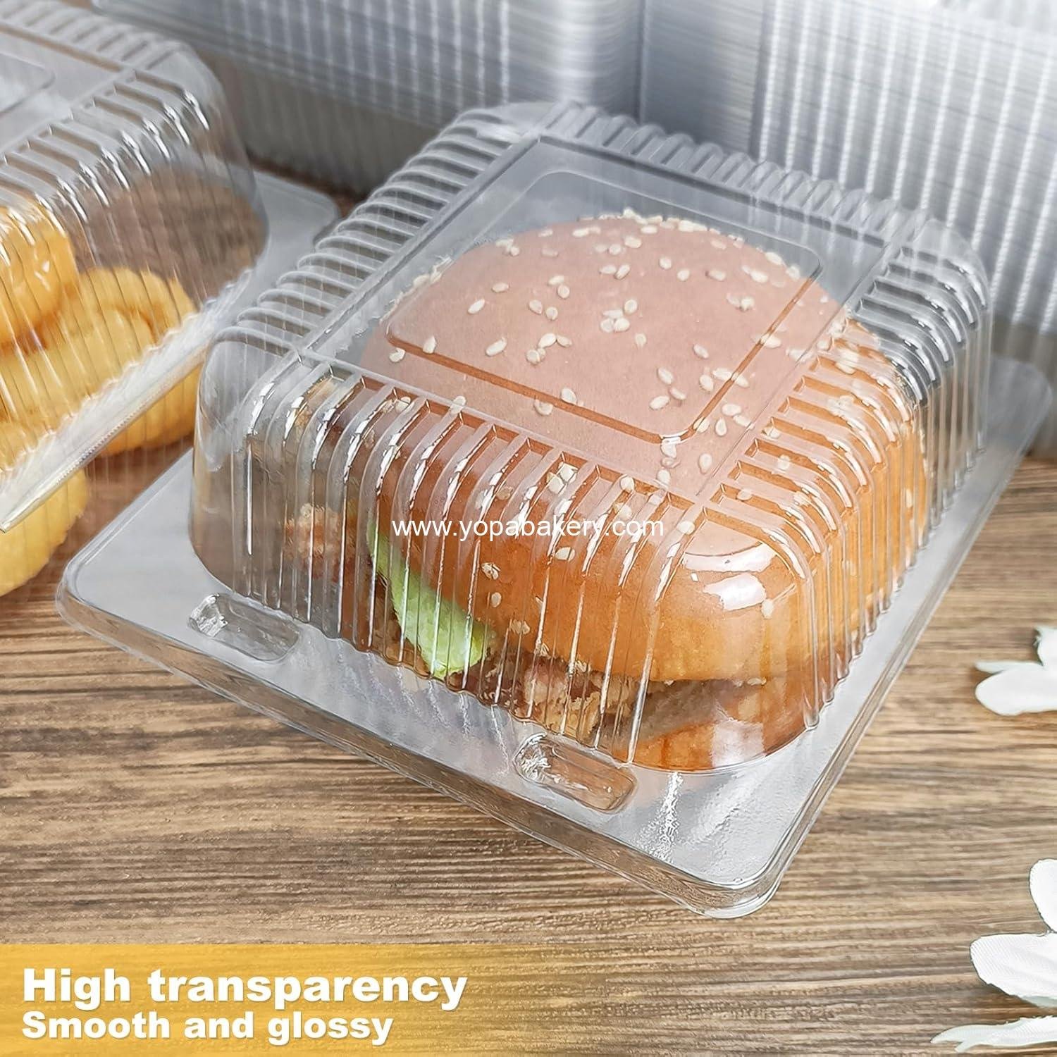 Wholesale 100 Pack Clear Plastic Disposable Clamshell Containers, 5 x 5 Inch Hinged Takeout Tray for Desserts, Cakes, and Sandwiches, OEM Factory Wholesale 100 Pack Clear Plastic Disposable Clamshell Containers, 5 x 5 Inch Hinged Takeout Tray for Desserts, Cakes, and Sandwiches, OEM Factory