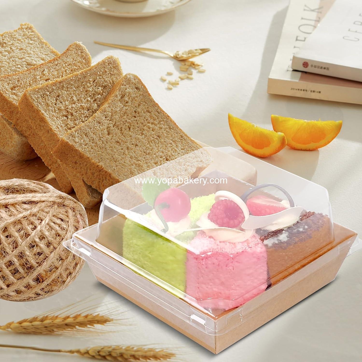 Wholesale 200 Pack Charcuterie Boxes with Clear Lids and Rope for 4-Inch Cake and Dessert Containers, Perfect for Bakery Cookies and Fruit Display, Factory