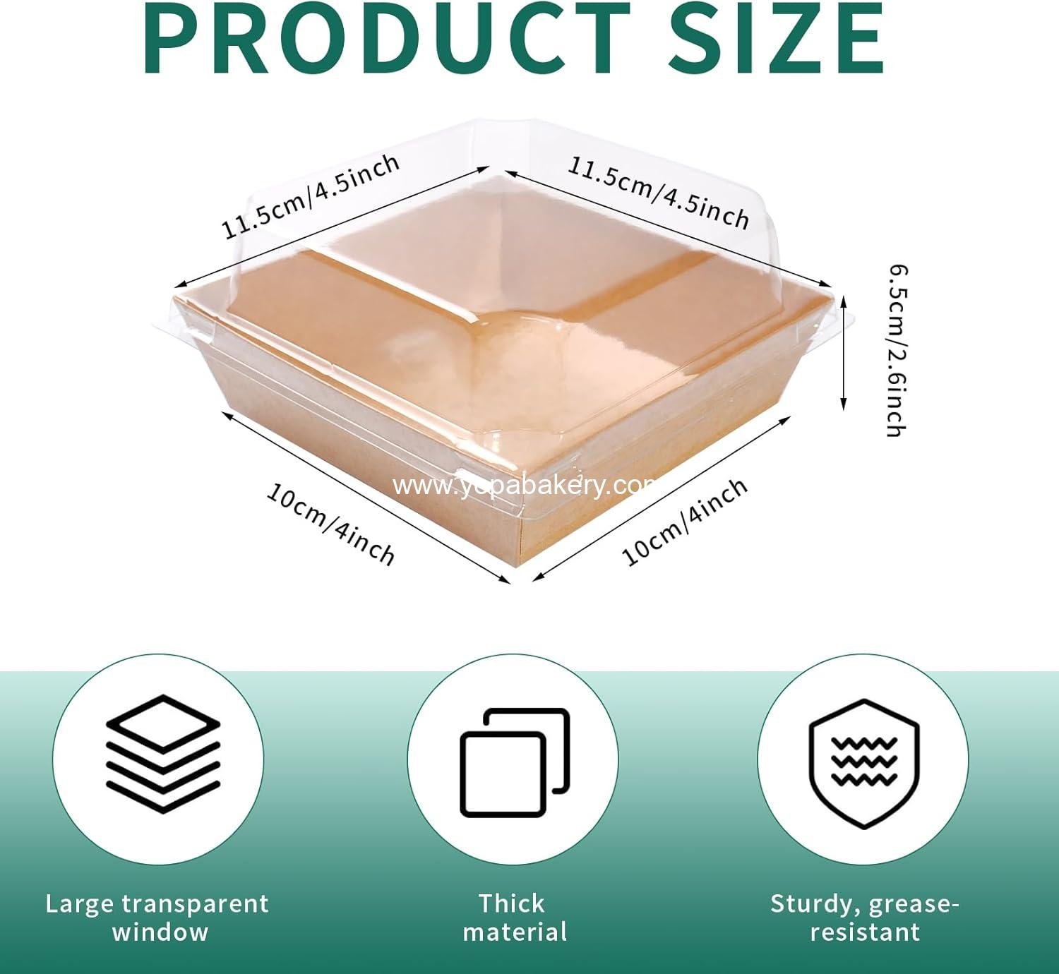 Wholesale 200 Pack Charcuterie Boxes with Clear Lids and Rope for 4-Inch Cake and Dessert Containers, Perfect for Bakery Cookies and Fruit Display, Factory