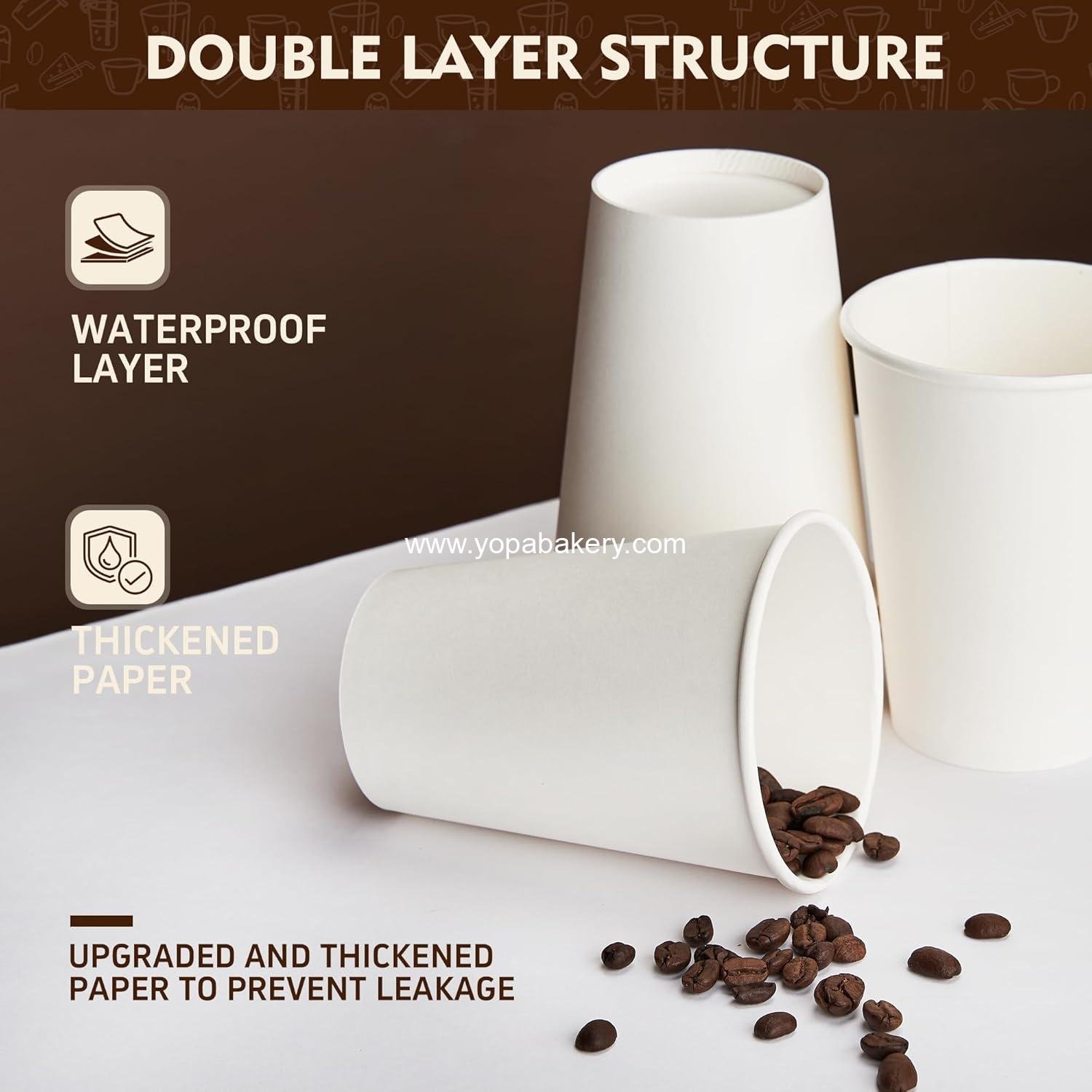 Wholesale 12 oz Disposable Paper Coffee Cups, 300 Pack Bulk White Hot to Go Cups for Hot Beverages, Ideal for Cafes, Bistros, Offices, and Families - Factory Wholesale 12 oz Disposable Paper Coffee Cups, 300 Pack Bulk White Hot to Go Cups for Hot Beverages, Ideal for Cafes, Bistros, Offices, and Families - Factory