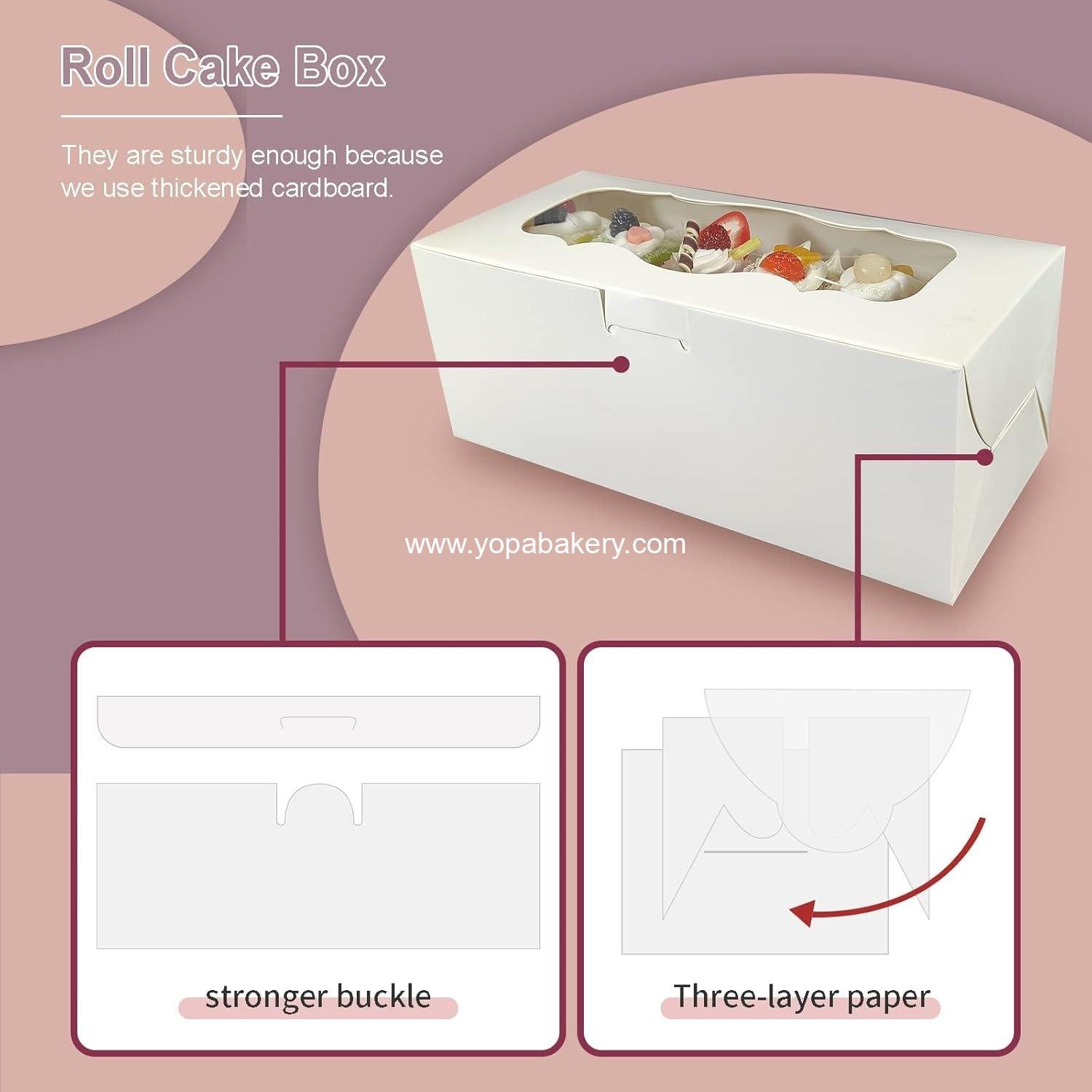Wholesale 30pcs White Bakery Cookie Boxes with Window, 9x4x3.5 Inch Loaf Cake Boxes for Roll Cakes, Desserts, Muffins, Donuts, Candies, and Pastries - Factory