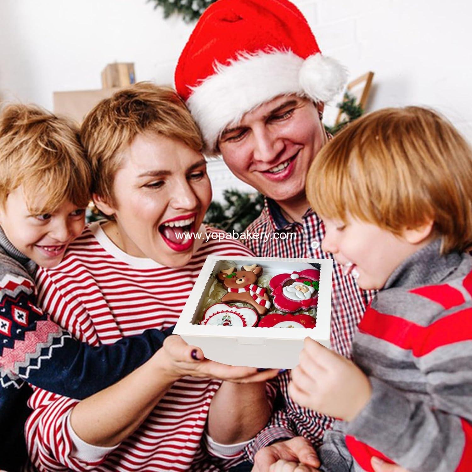 Wholesale 12pcs 9x9x2.5 Inch White Bakery Pie Boxes with Window for Pies, Donuts, Cookies, Muffins, Chocolates, Party Factory