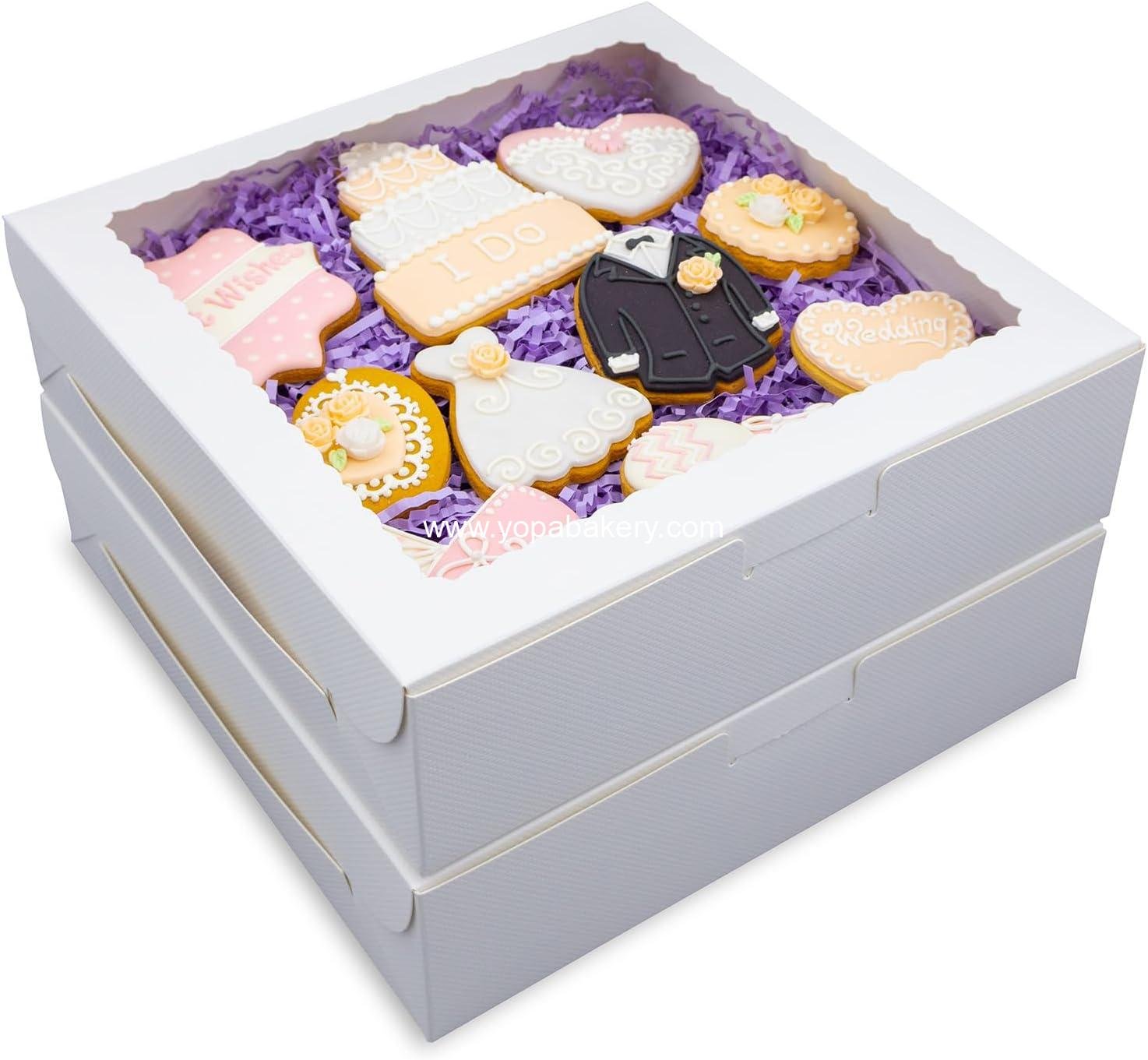 Wholesale 12pcs 9x9x2.5 Inch White Bakery Pie Boxes with Window for Pies, Donuts, Cookies, Muffins, Chocolates, Party Factory