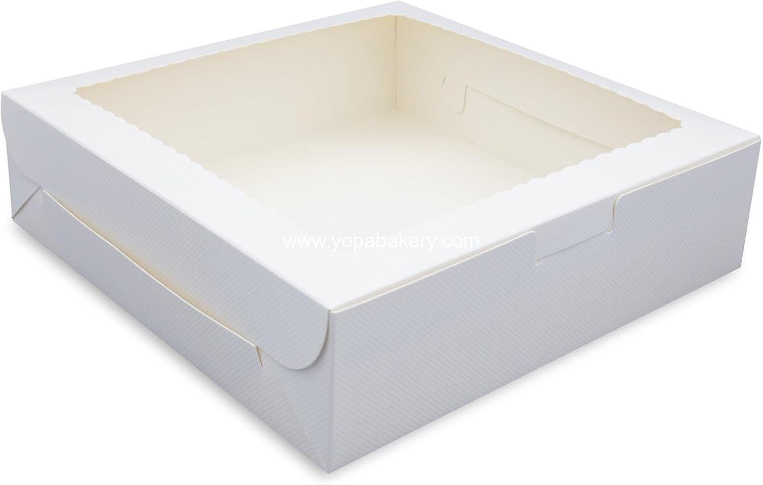 Wholesale 12pcs 9x9x2.5 Inch White Bakery Pie Boxes with Window for Pies, Donuts, Cookies, Muffins, Chocolates, Party Factory