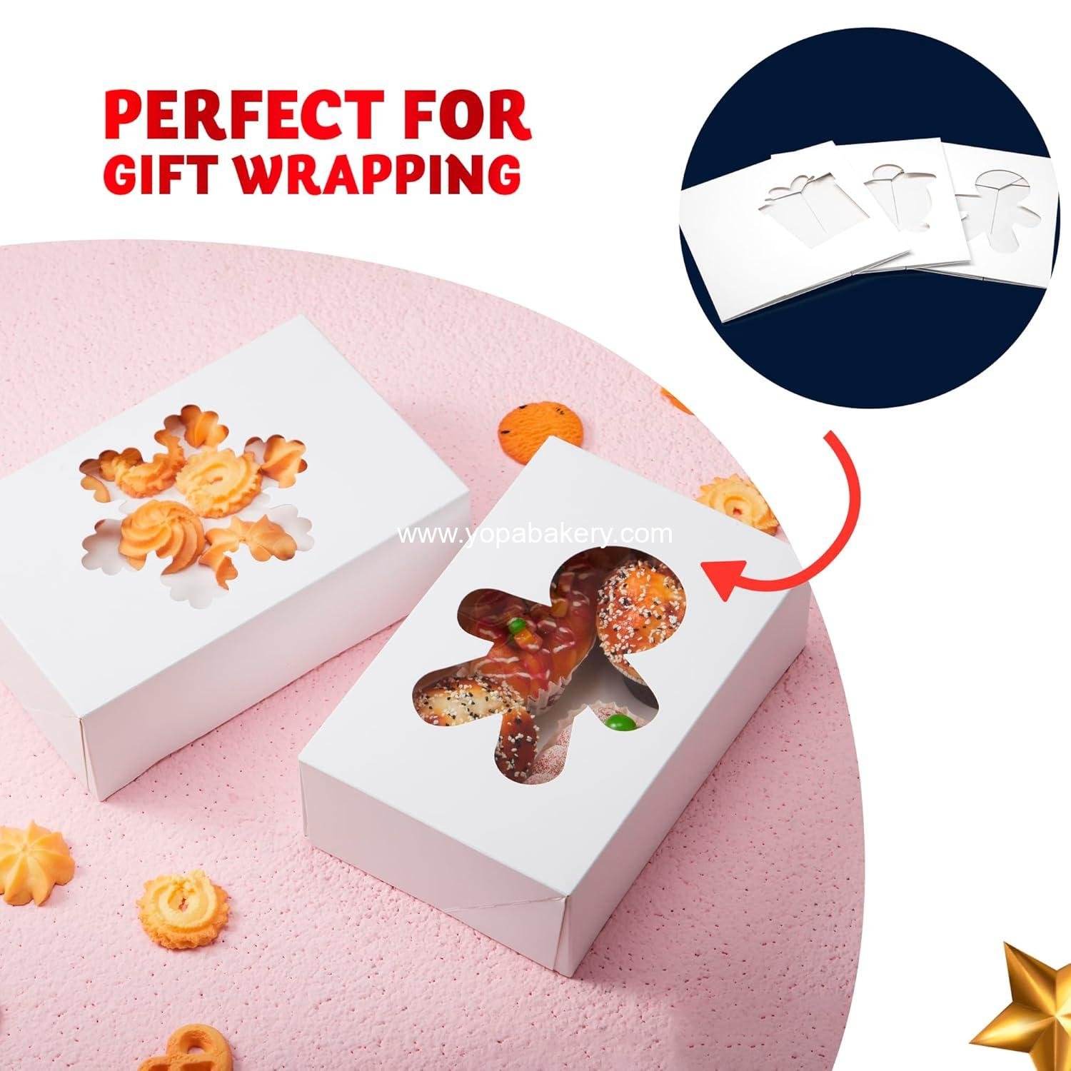 Wholesale 24 PCS Christmas Cookie Boxes for Gift Giving, White Treat Boxes with Window, 9” x 6” x 3” Bakery Gift Wrapping Box for Xmas Party Favor Pastries, Cupcakes, Brownies, Donuts Factory Wholesale 24 PCS Christmas Cookie Boxes for Gift Giving, White Treat Boxes with Window, 9” x 6” x 3” Bakery Gift Wrapping Box for Xmas Party Favor Pastries, Cupcakes, Brownies, Donuts Factory
