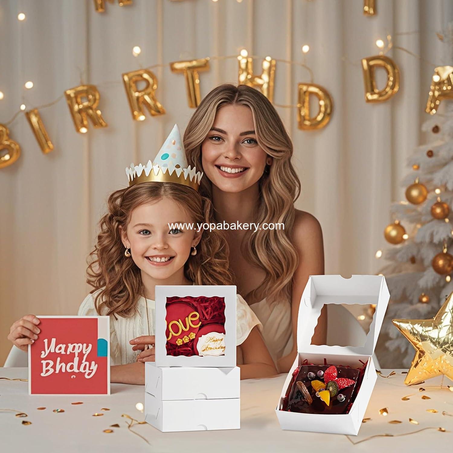 Wholesale 51PCS Bakery Boxes 5x5x2 Inch with Window for Cookies Pastries Muffins Cupcakes Donuts Macarons Factory