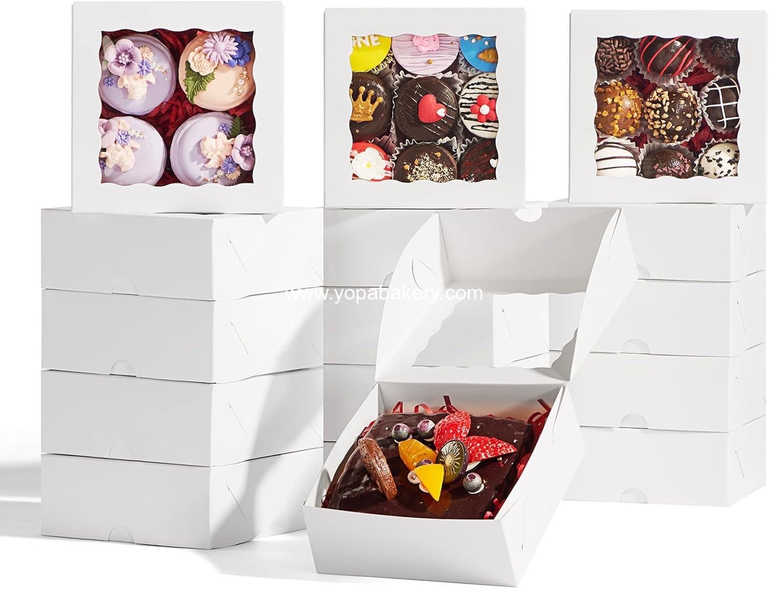 Wholesale 51PCS Bakery Boxes 5x5x2 Inch with Window for Cookies Pastries Muffins Cupcakes Donuts Macarons Factory