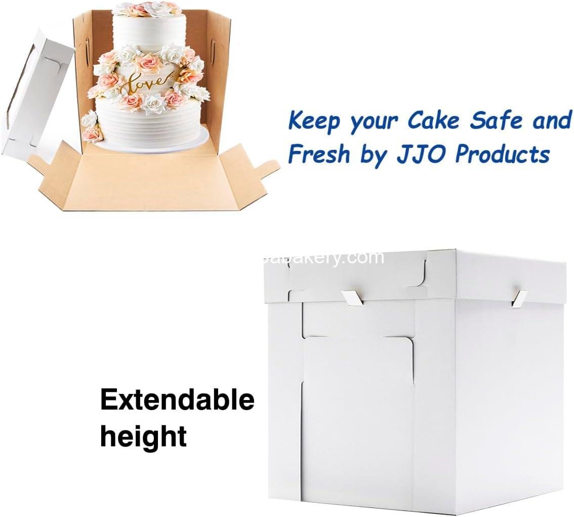 Wholesale Tall Cake Boxes for Tiered Cakes, 6 Pack 12x12x12 Inch, White Cake Boxes with Window, Sturdy Disposable Cake Carriers, Factory
