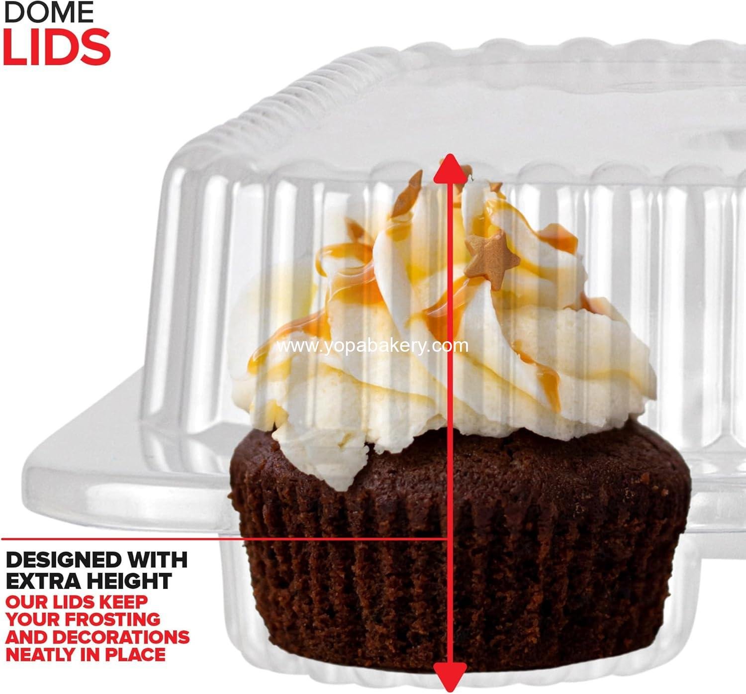 Wholesale Mini Disposable Plastic Cupcake Containers (40 Pack) - 12 Count Tray Compartment for Small Cupcakes with Clear Dome Lid, BPA Free, Factory