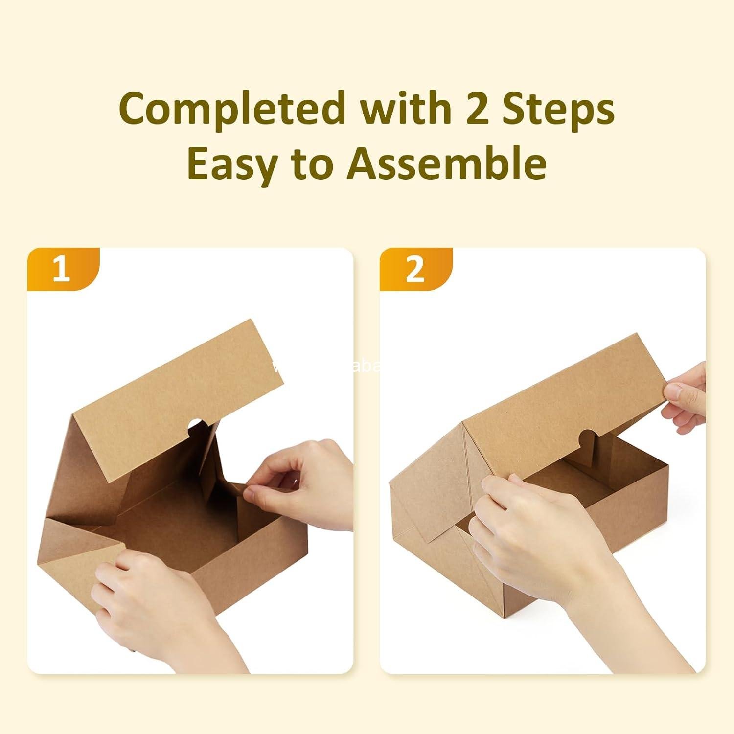 Wholesale Auto-Popup Cookie Boxes with Window 8x6x2.5 Inches, 25 pcs for Bakery, Donuts, Candy, Pastry, Cupcakes, Biscuits, Chocolate Strawberries Factory