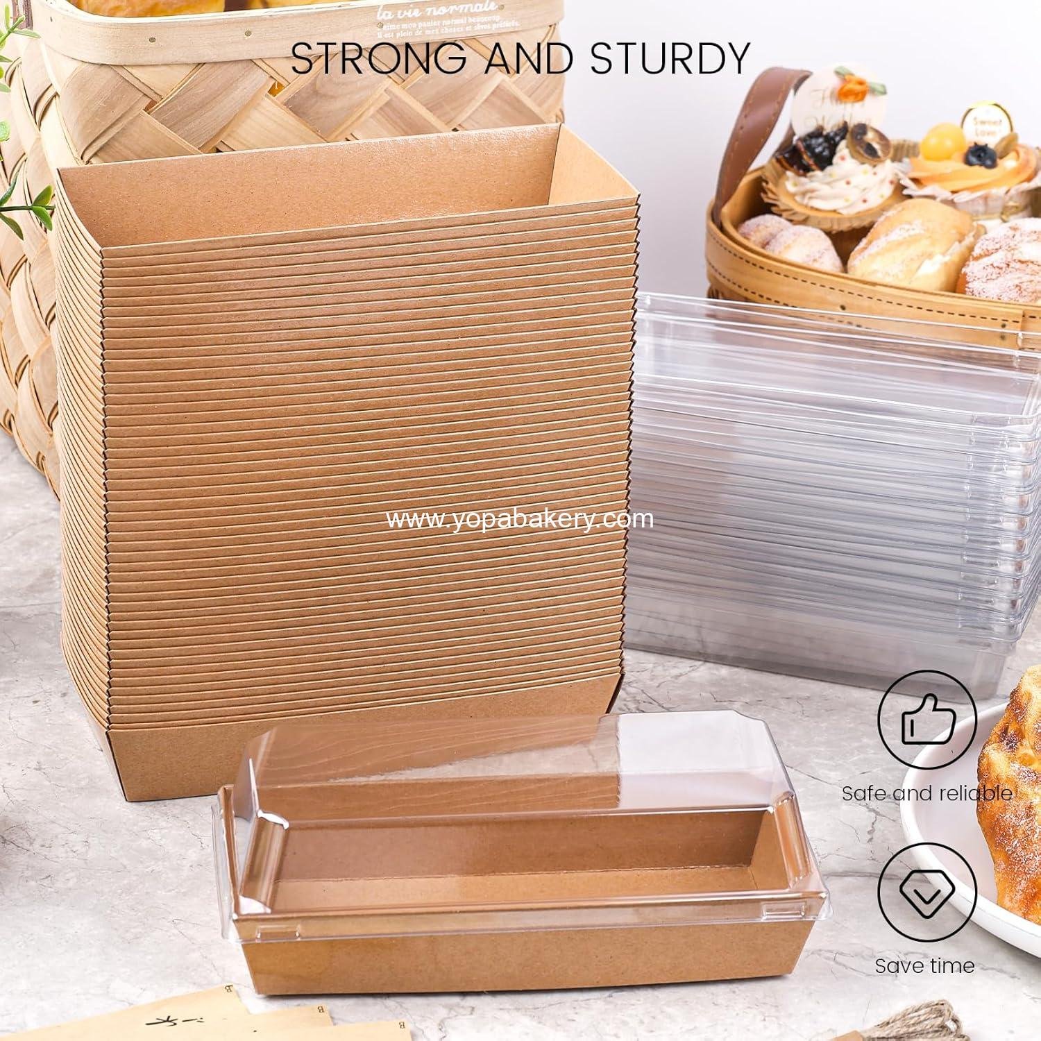 Wholesale 48PCS Charcuterie Boxes To Go Food Containers Small Paper Bakery Boxes Treat Box with Clear Lid for Sandwich Dessert and Cake Slices Factory