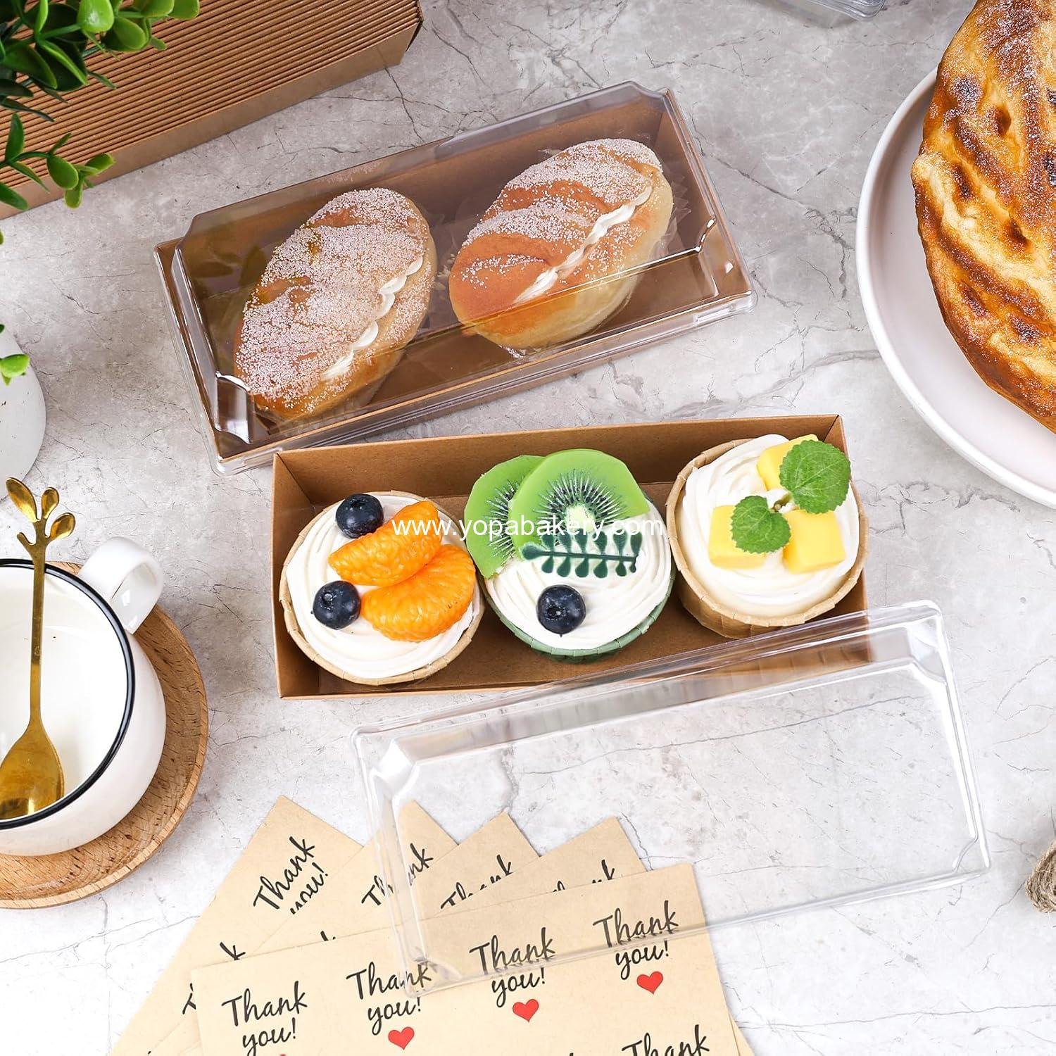 Wholesale 48PCS Charcuterie Boxes To Go Food Containers Small Paper Bakery Boxes Treat Box with Clear Lid for Sandwich Dessert and Cake Slices Factory