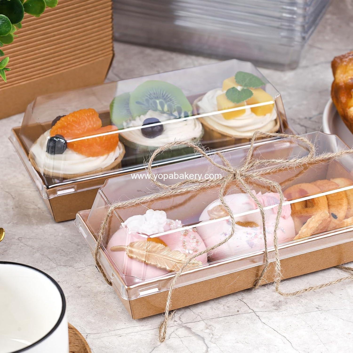 Wholesale 48PCS Charcuterie Boxes To Go Food Containers Small Paper Bakery Boxes Treat Box with Clear Lid for Sandwich Dessert and Cake Slices Factory