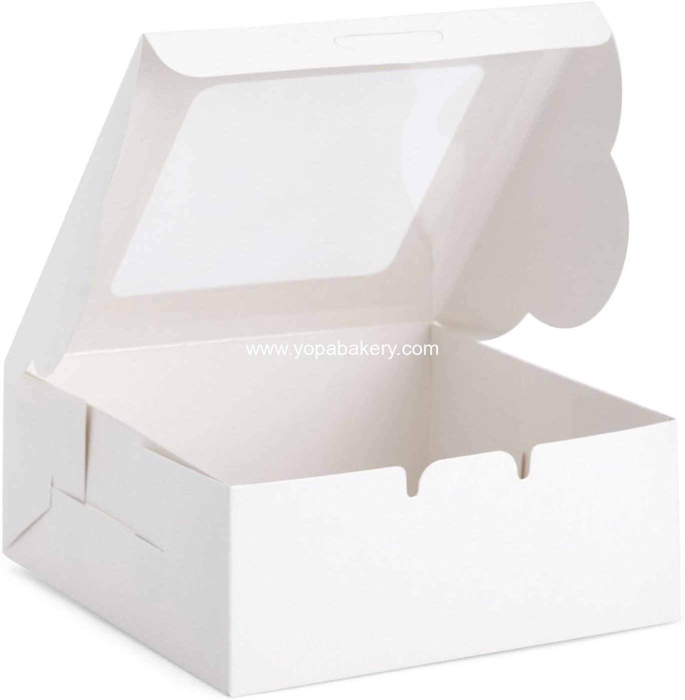 Wholesale Bakery Boxes with Window - 6x6x2.5 in, White, 50 Count - Bulk Pastry & Dessert Containers for Cupcakes, Cookies & Treats Factory