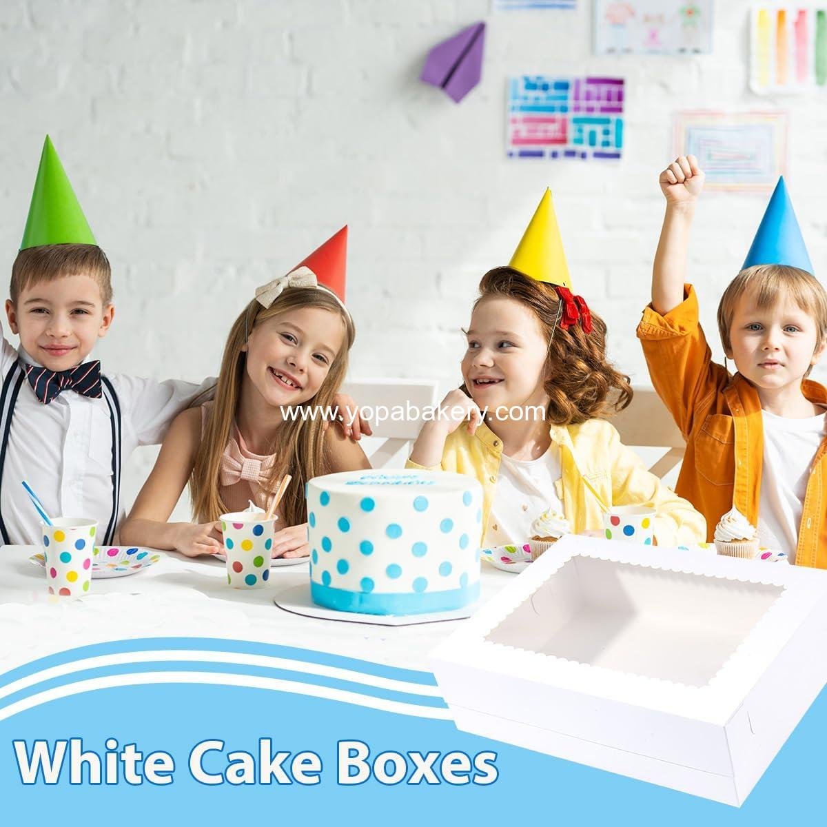 Wholesale 15 Pack Cake Boxes with Cake Board, 14x10x4 Inches, White Bakery Boxes for Quarter Sheet Cakes, Donuts, Cupcakes, Brownies, and Pies Factory