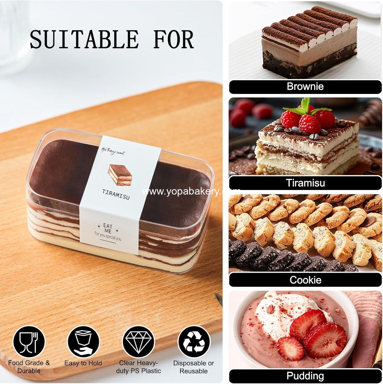 Wholesale Plastic Dessert Cups with Lids and Sporks, Tiramisu and Cookie Containers, Clear Food Containers for Fruit, Pudding, Mousse (20 Count, Clear, 4.6