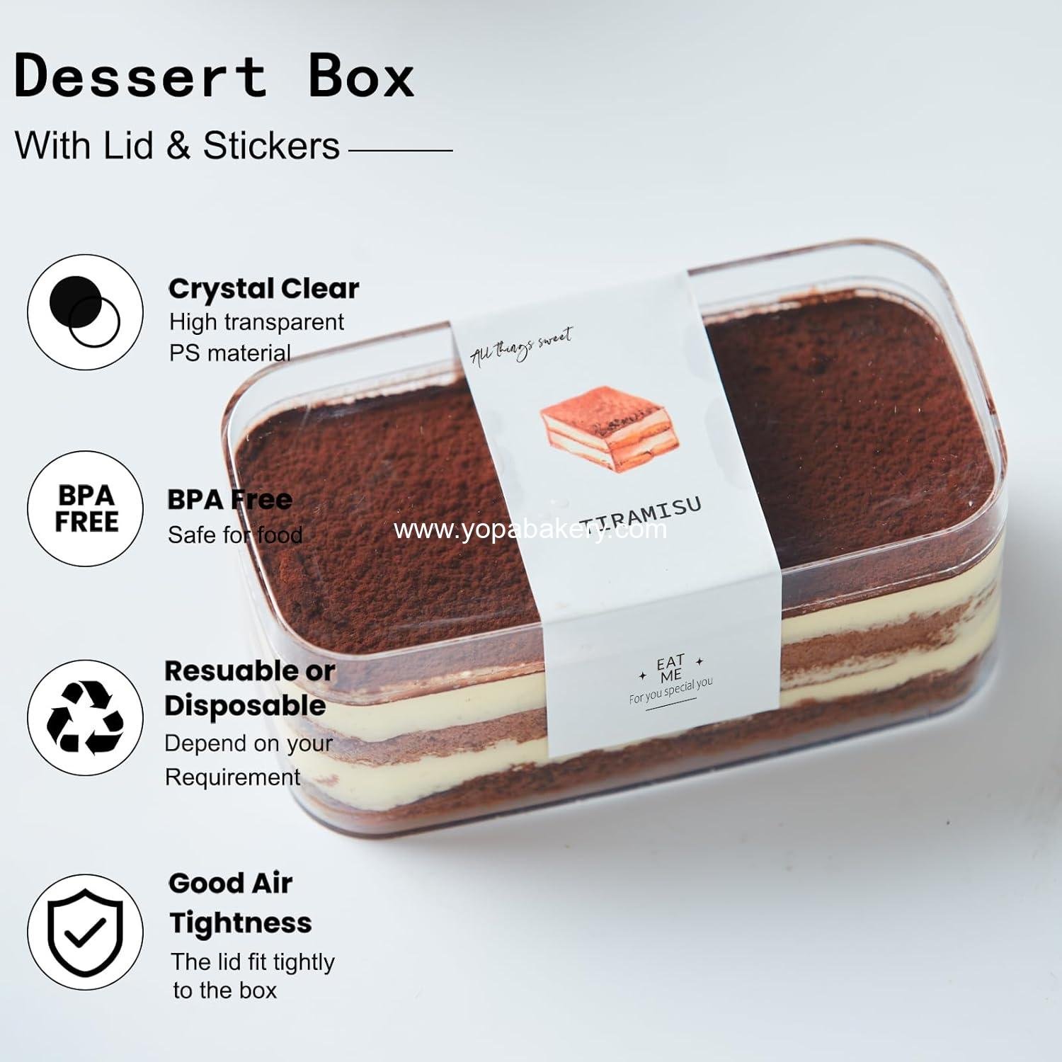 Wholesale Plastic Dessert Cups with Lids and Sporks, Tiramisu and Cookie Containers, Clear Food Containers for Fruit, Pudding, Mousse (20 Count, Clear, 4.6