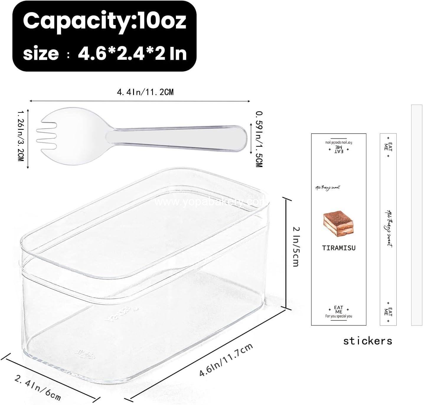 Wholesale Plastic Dessert Cups with Lids and Sporks, Tiramisu and Cookie Containers, Clear Food Containers for Fruit, Pudding, Mousse (20 Count, Clear, 4.6
