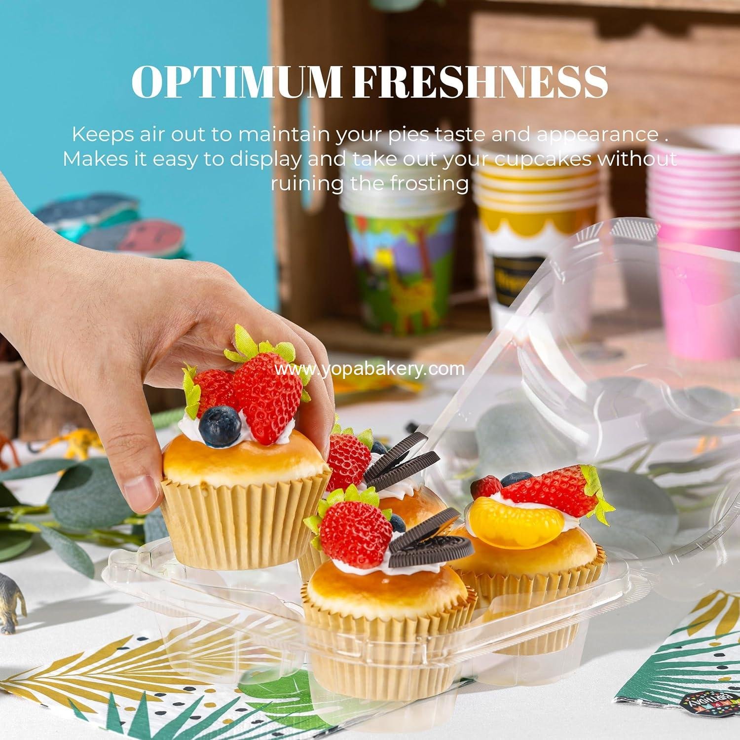Wholesale 4 Compartment Cupcake Containers - 20 Pack Airtight Cupcake Holders for 80 Cupcakes and Muffins, BPA Free, Standard Size Manufacturer Wholesale 4 Compartment Cupcake Containers - 20 Pack Airtight Cupcake Holders for 80 Cupcakes and Muffins, BPA Free, Standard Size Manufacturer