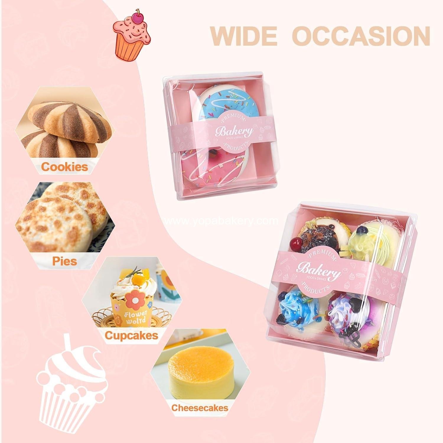 Wholesale 100 Pack Charcuterie Boxes with Clear Secure Lids and 100 Stickers, 5.3x4.9x2.5 Inches, Valentine's Day Pink Square Disposable Food Containers for Cookies, Sandwiches, Pastries, and Desserts - Factory