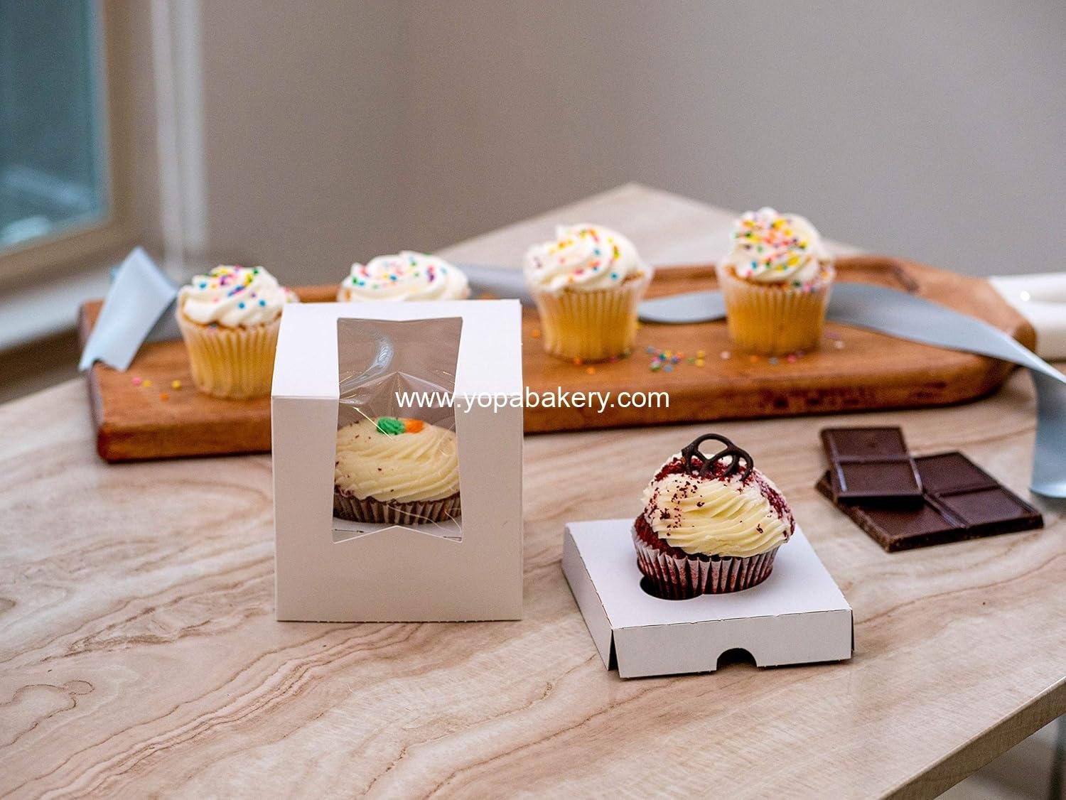 Wholesale White Bakery Boxes with Attached Flip Top, 10 x 10 x 2.5, 4-Corner Beers Design, Paper, 200/Carton, Factory