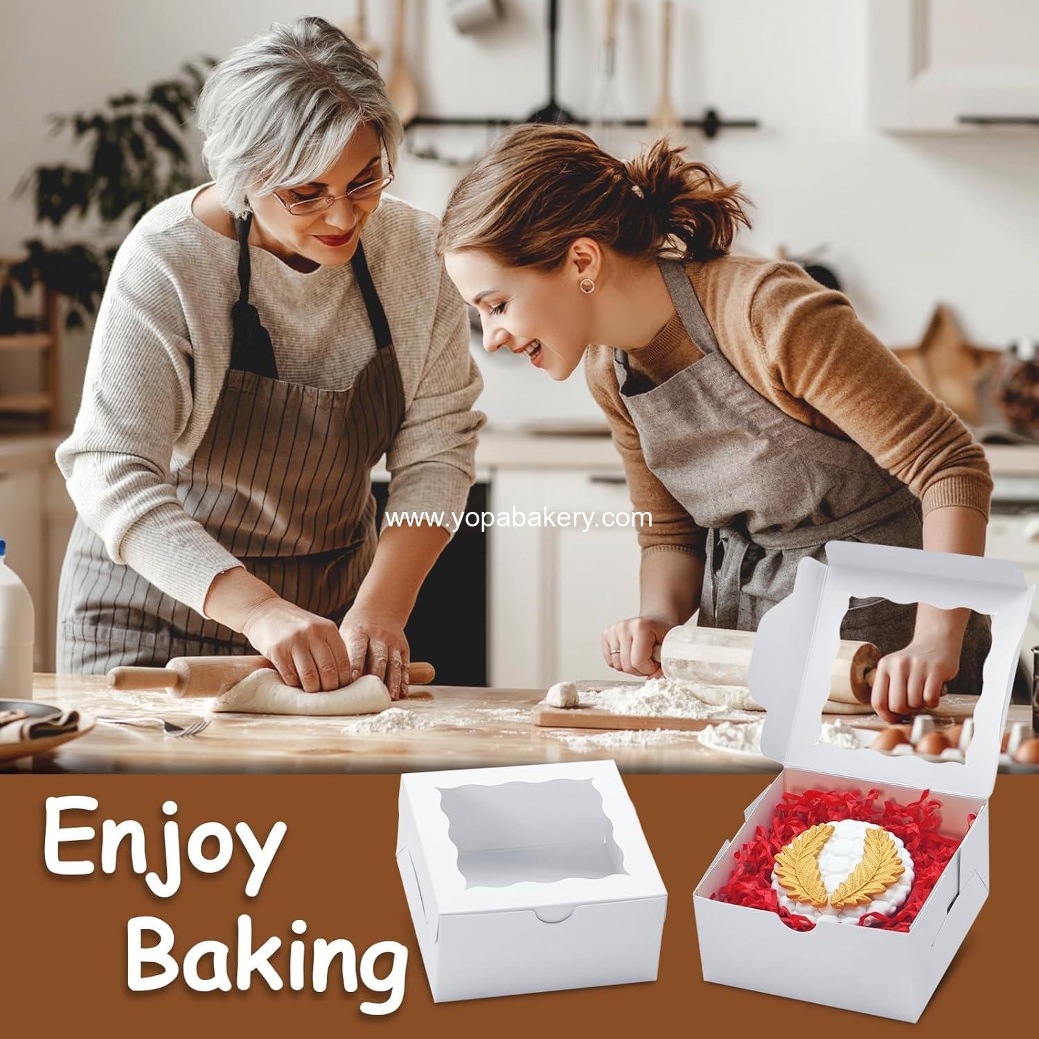 Wholesale 40pcs Cookie Boxes 4x4x2 Inch Bakery Boxes with Window for Desserts, Treats, Chocolate-Covered Strawberries, Wedding, and Birthday Parties - Factory