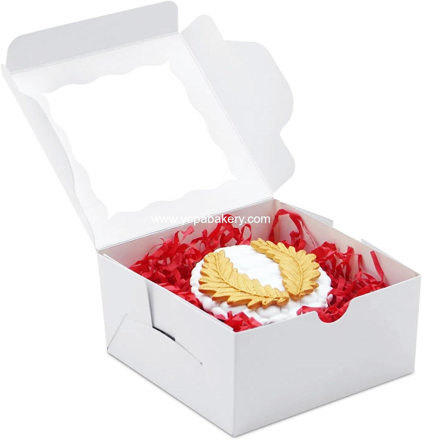 Wholesale 40pcs Cookie Boxes 4x4x2 Inch Bakery Boxes with Window for Desserts, Treats, Chocolate-Covered Strawberries, Wedding, and Birthday Parties - Factory