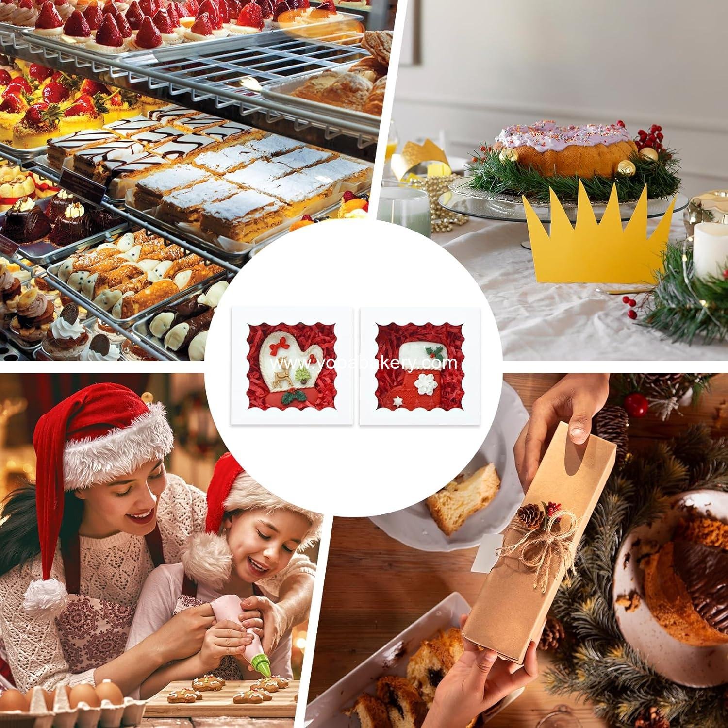 Wholesale 40pcs Cookie Boxes 4x4x2 Inch Bakery Boxes with Window for Desserts, Treats, Chocolate-Covered Strawberries, Wedding, and Birthday Parties - Factory