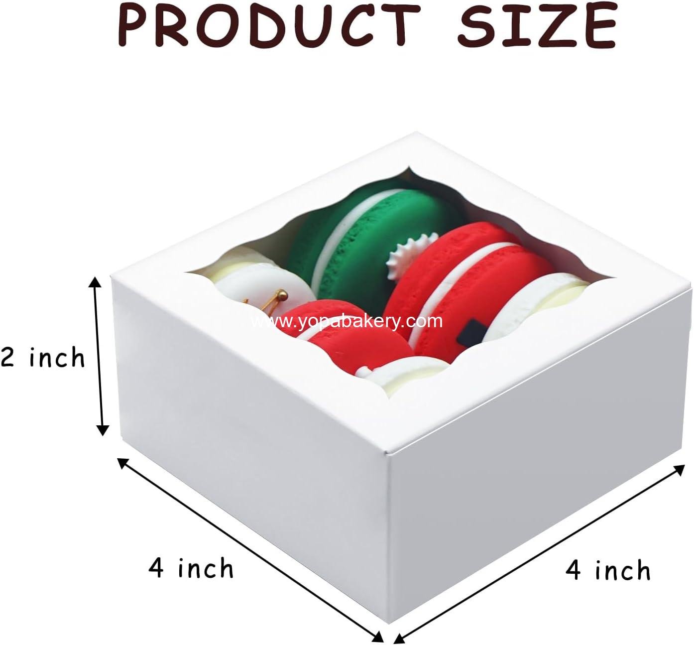 Wholesale 40pcs Cookie Boxes 4x4x2 Inch Bakery Boxes with Window for Desserts, Treats, Chocolate-Covered Strawberries, Wedding, and Birthday Parties - Factory