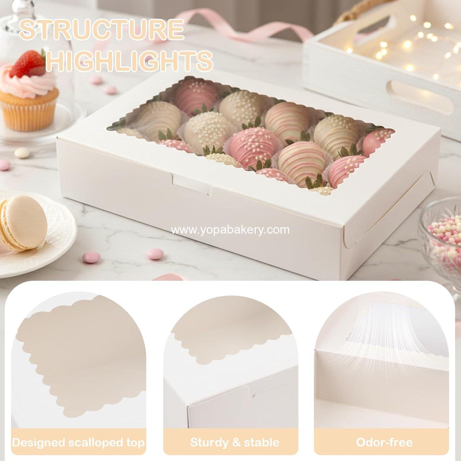 Wholesale 48 Pack Cookie Boxes with Window, 12x8x2.5 Inch Bakery Treat Boxes for Christmas Gifts, Desserts, Donuts, Pastries - Factory Wholesale 48 Pack Cookie Boxes with Window, 12x8x2.5 Inch Bakery Treat Boxes for Christmas Gifts, Desserts, Donuts, Pastries - Factory