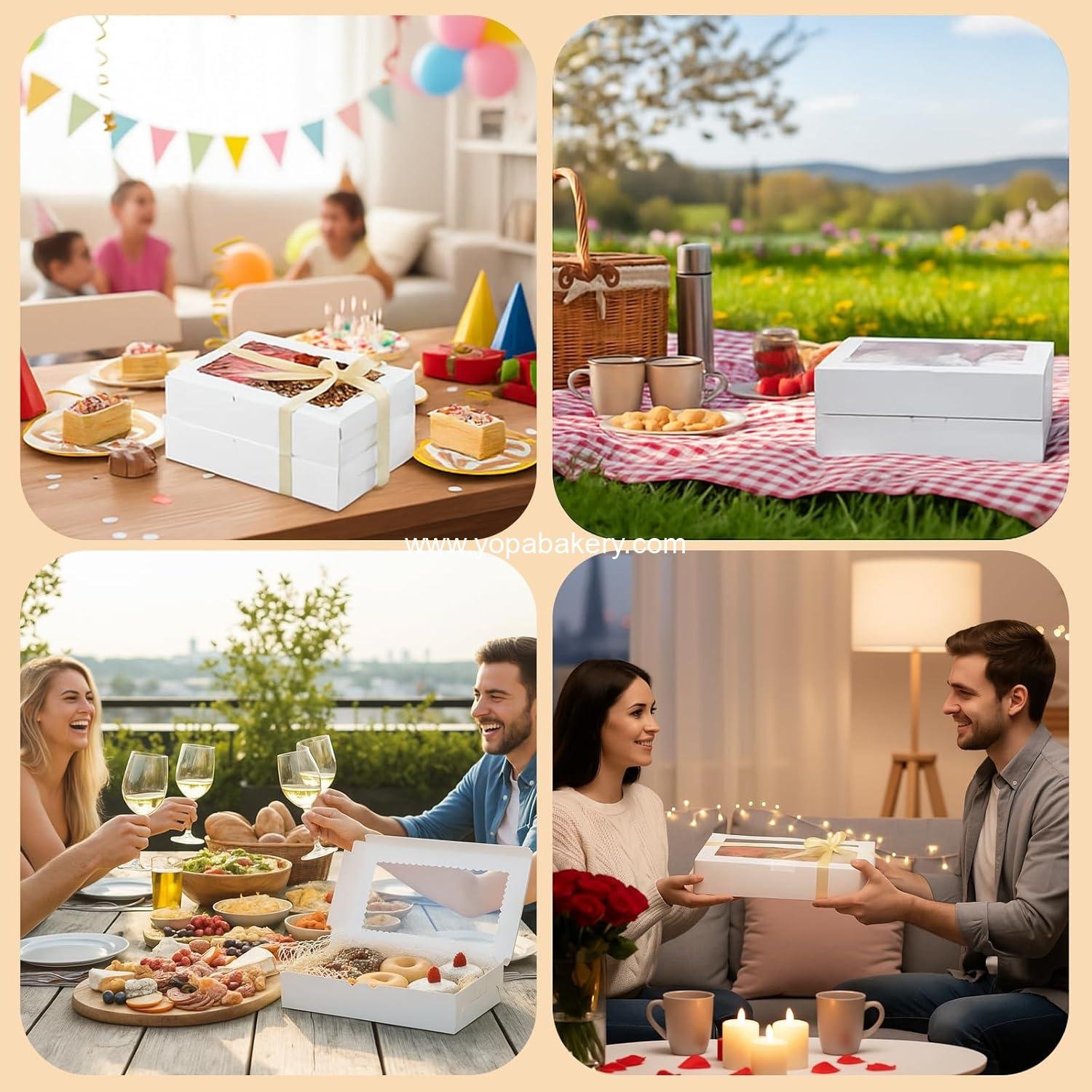 Wholesale 48 Pack Cookie Boxes with Window, 12x8x2.5 Inch Bakery Treat Boxes for Christmas Gifts, Desserts, Donuts, Pastries - Factory Wholesale 48 Pack Cookie Boxes with Window, 12x8x2.5 Inch Bakery Treat Boxes for Christmas Gifts, Desserts, Donuts, Pastries - Factory