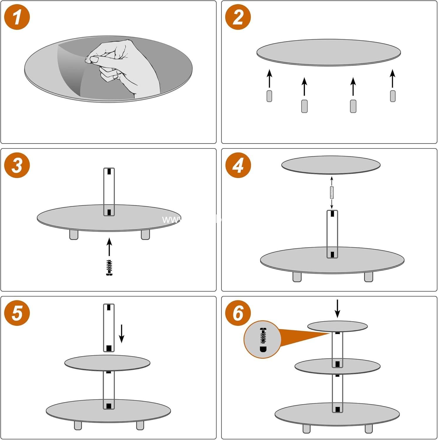 Wholesale 3 Tier Cupcake Stand - 4mm Thick Heavy Duty Acrylic Dessert Display Trays, 10