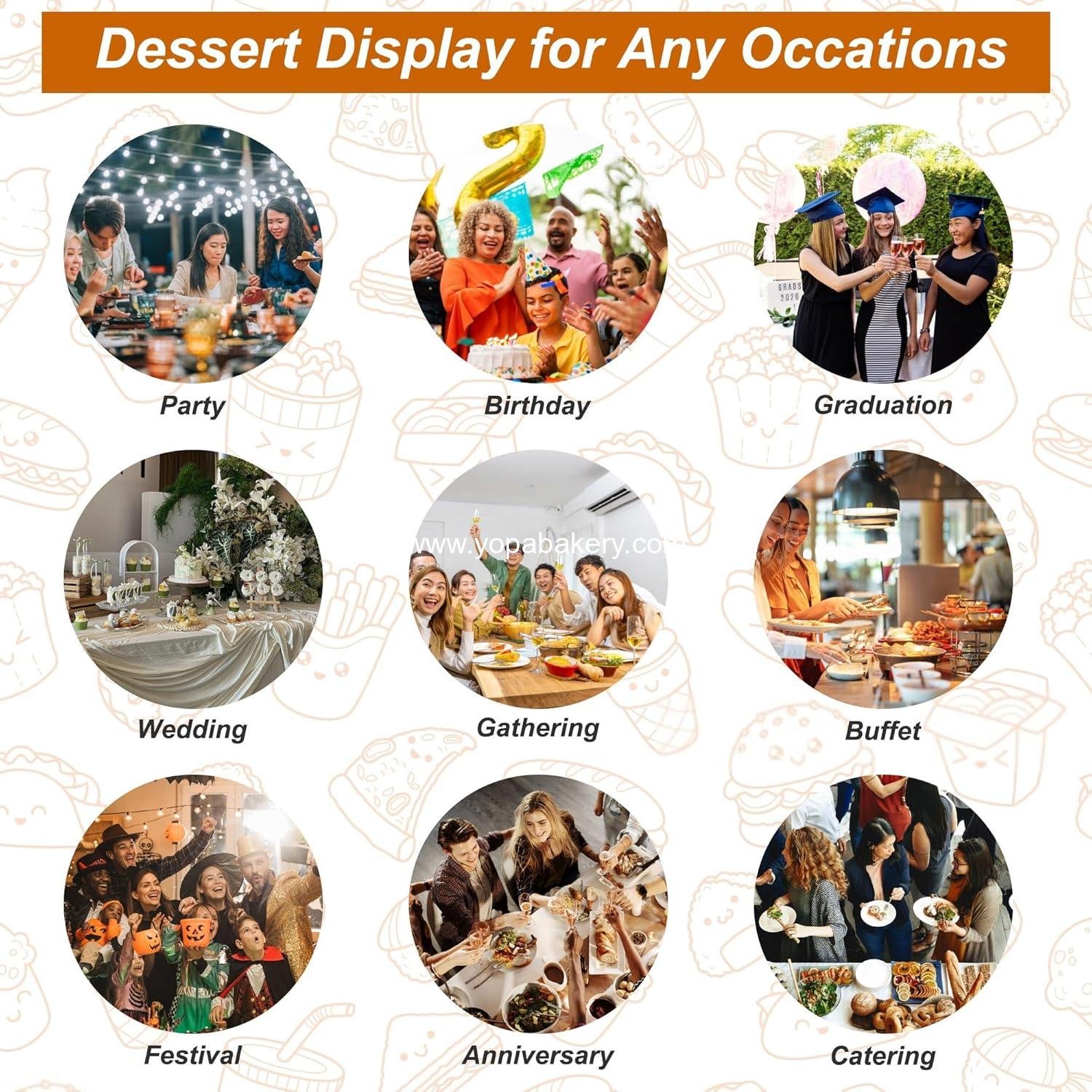 Wholesale 3 Tier Cupcake Stand - 4mm Thick Heavy Duty Acrylic Dessert Display Trays, 10