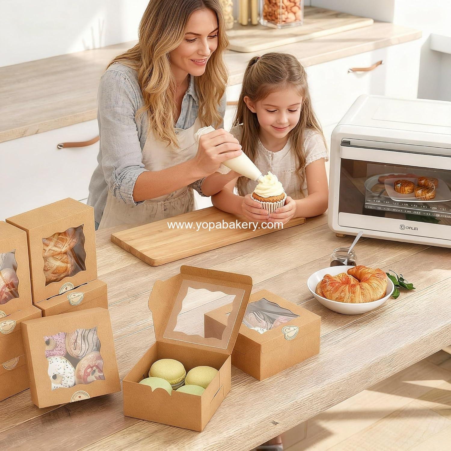 Wholesale 50 Pack Cookie Boxes with Window, 6x6x3 Inches Bakery Boxes for Cookies, Pastries, Desserts, Cakes, Donuts, Macarons, Includes 50 Stickers and 5 Bundles of Twine, Factory Wholesale 50 Pack Cookie Boxes with Window, 6x6x3 Inches Bakery Boxes for Cookies, Pastries, Desserts, Cakes, Donuts, Macarons, Includes 50 Stickers and 5 Bundles of Twine, Factory