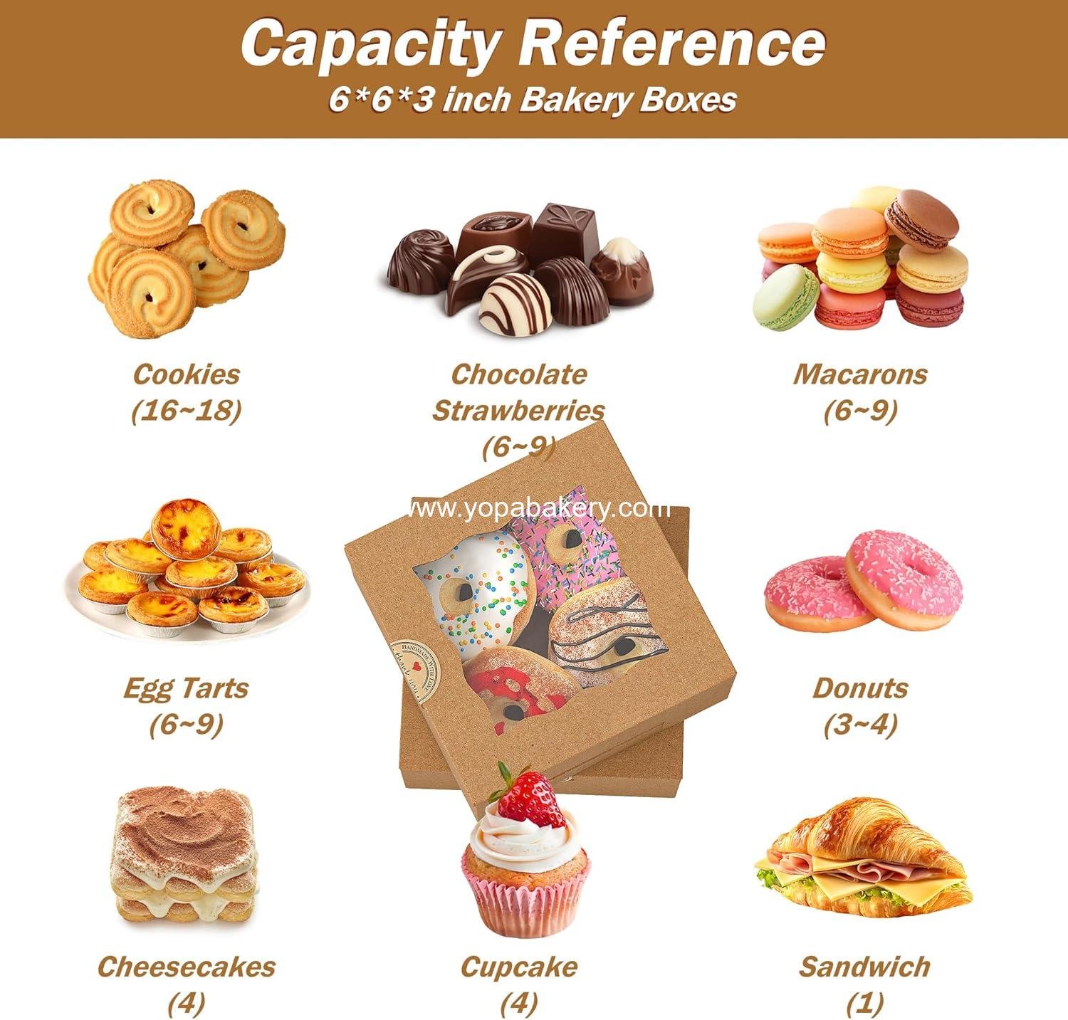 Wholesale 50 Pack Cookie Boxes with Window, 6x6x3 Inches Bakery Boxes for Cookies, Pastries, Desserts, Cakes, Donuts, Macarons, Includes 50 Stickers and 5 Bundles of Twine, Factory Wholesale 50 Pack Cookie Boxes with Window, 6x6x3 Inches Bakery Boxes for Cookies, Pastries, Desserts, Cakes, Donuts, Macarons, Includes 50 Stickers and 5 Bundles of Twine, Factory