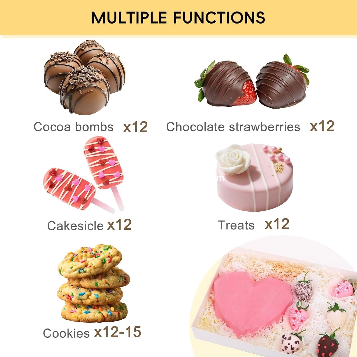 Wholesale 7pcs Cookie Boxes, 12x8x2.5 Inches White Bakery Boxes with 3 Window Styles for Treats, Pastries, and Cake Pops - Manufacturer