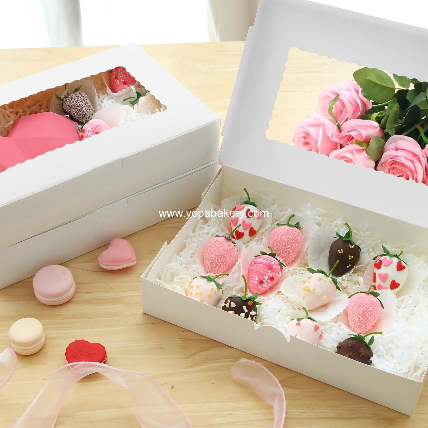 Wholesale 7pcs Cookie Boxes, 12x8x2.5 Inches White Bakery Boxes with 3 Window Styles for Treats, Pastries, and Cake Pops - Manufacturer