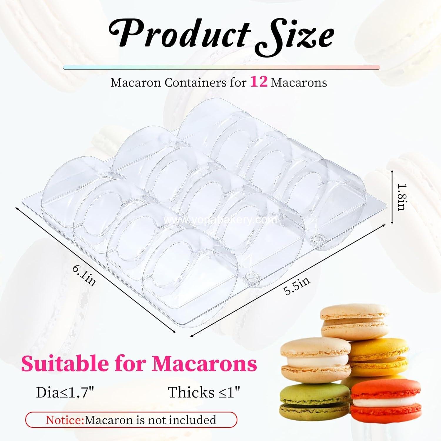 Wholesale 24 Pcs Clear Plastic Macaron Boxes - Macaron Storage Containers, Macaroon Packaging Display Trays for Cookies, Weddings, Party Gifts - Factory