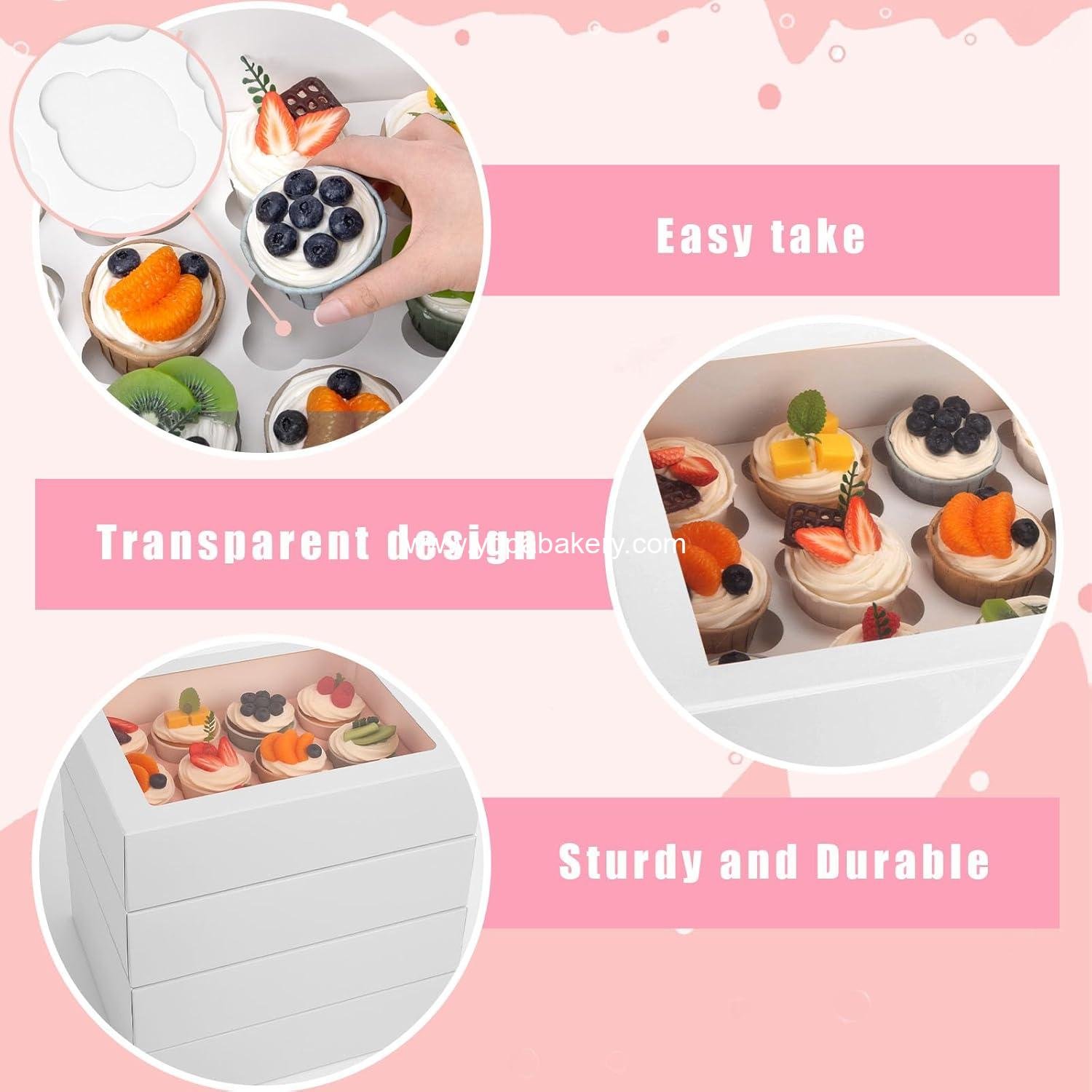 Wholesale 12 Count Cupcake Boxes - 6PCS Window Containers Holding 72 Pastries for Birthday and Holiday Parties - Bakery Supplies 13.2 Wholesale 12 Count Cupcake Boxes - 6PCS Window Containers Holding 72 Pastries for Birthday and Holiday Parties - Bakery Supplies 13.2