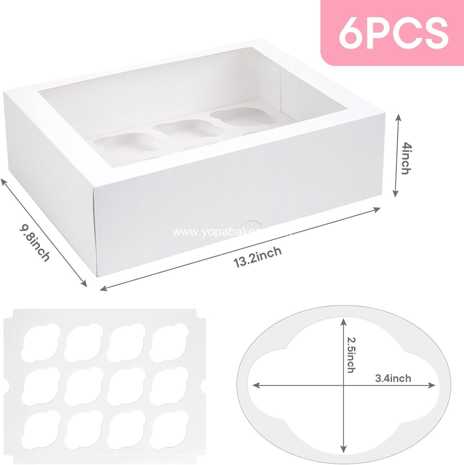 Wholesale 12 Count Cupcake Boxes - 6PCS Window Containers Holding 72 Pastries for Birthday and Holiday Parties - Bakery Supplies 13.2 Wholesale 12 Count Cupcake Boxes - 6PCS Window Containers Holding 72 Pastries for Birthday and Holiday Parties - Bakery Supplies 13.2
