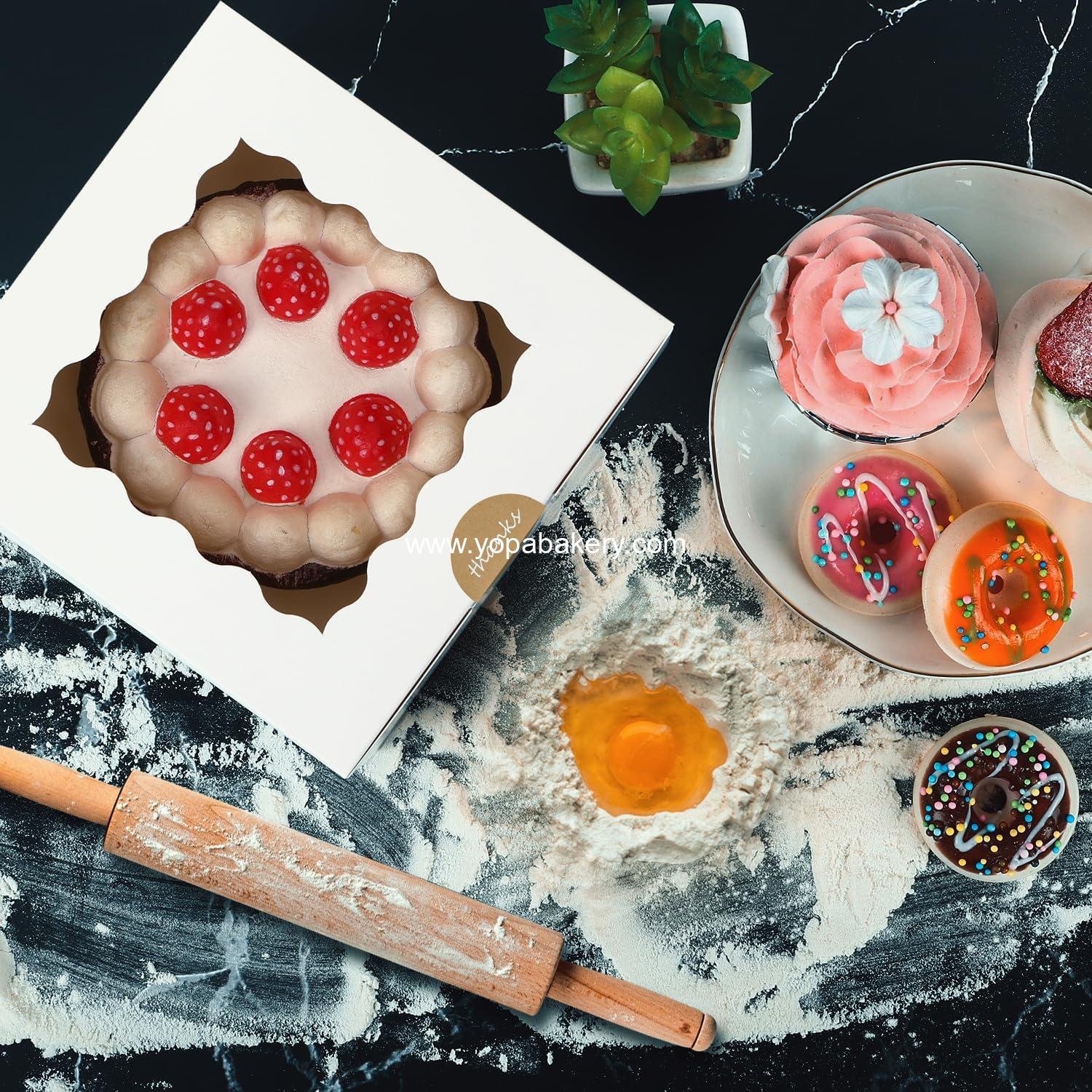 Wholesale 30pcs Cookie Boxes, 6x6x3 Inches Bakery Box with Window, White Treat Containers for Small Pies, Chocolate Covered Strawberries, Cupcakes and Pastries - Manufacturer