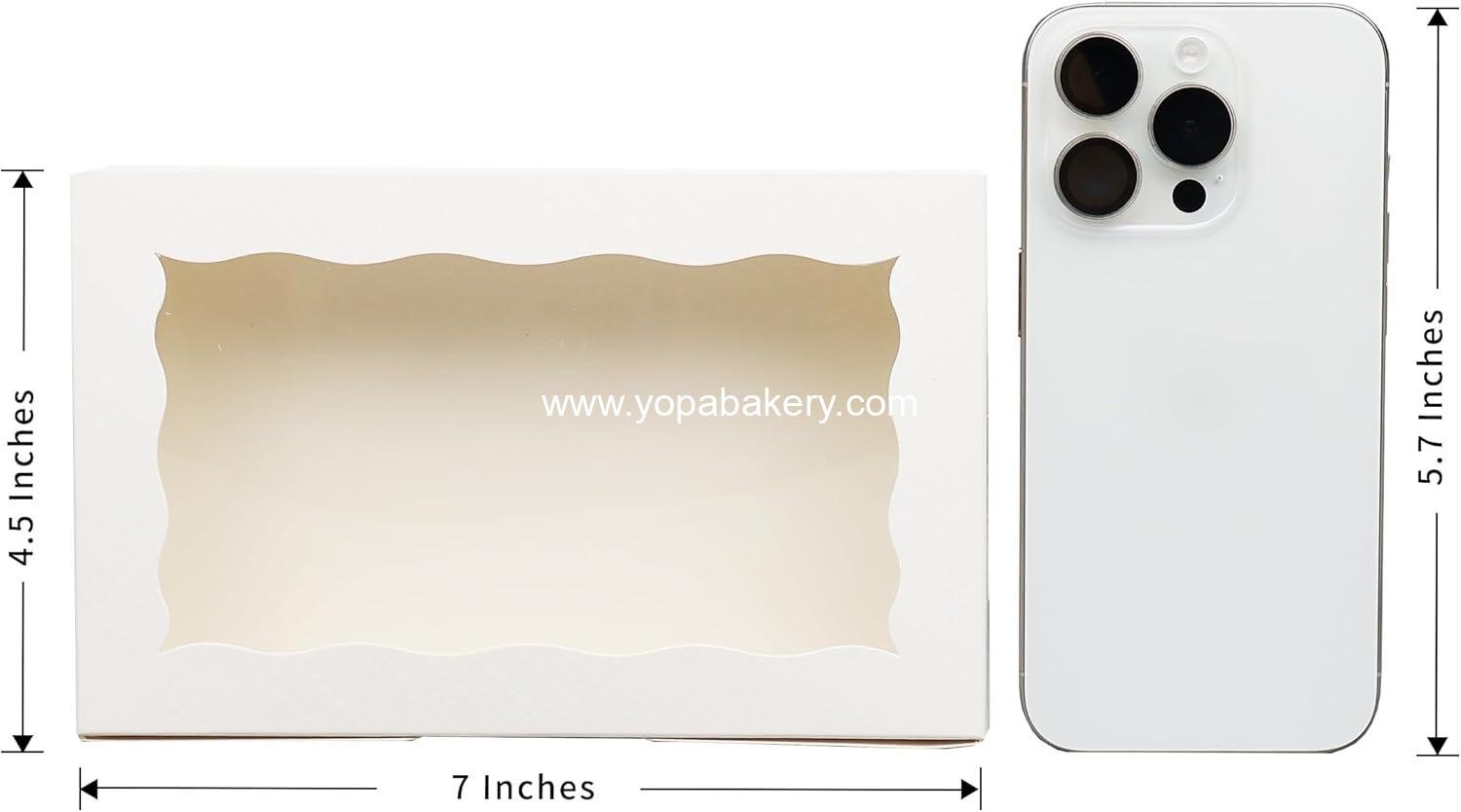 Wholesale 50pcs 7x4.5x1.5 Inches Cookie Boxes with Window - White Dessert, Pastry, and Gift Boxes for Bakery, Macaron, and Strawberry - Manufacturer Wholesale 50pcs 7x4.5x1.5 Inches Cookie Boxes with Window - White Dessert, Pastry, and Gift Boxes for Bakery, Macaron, and Strawberry - Manufacturer