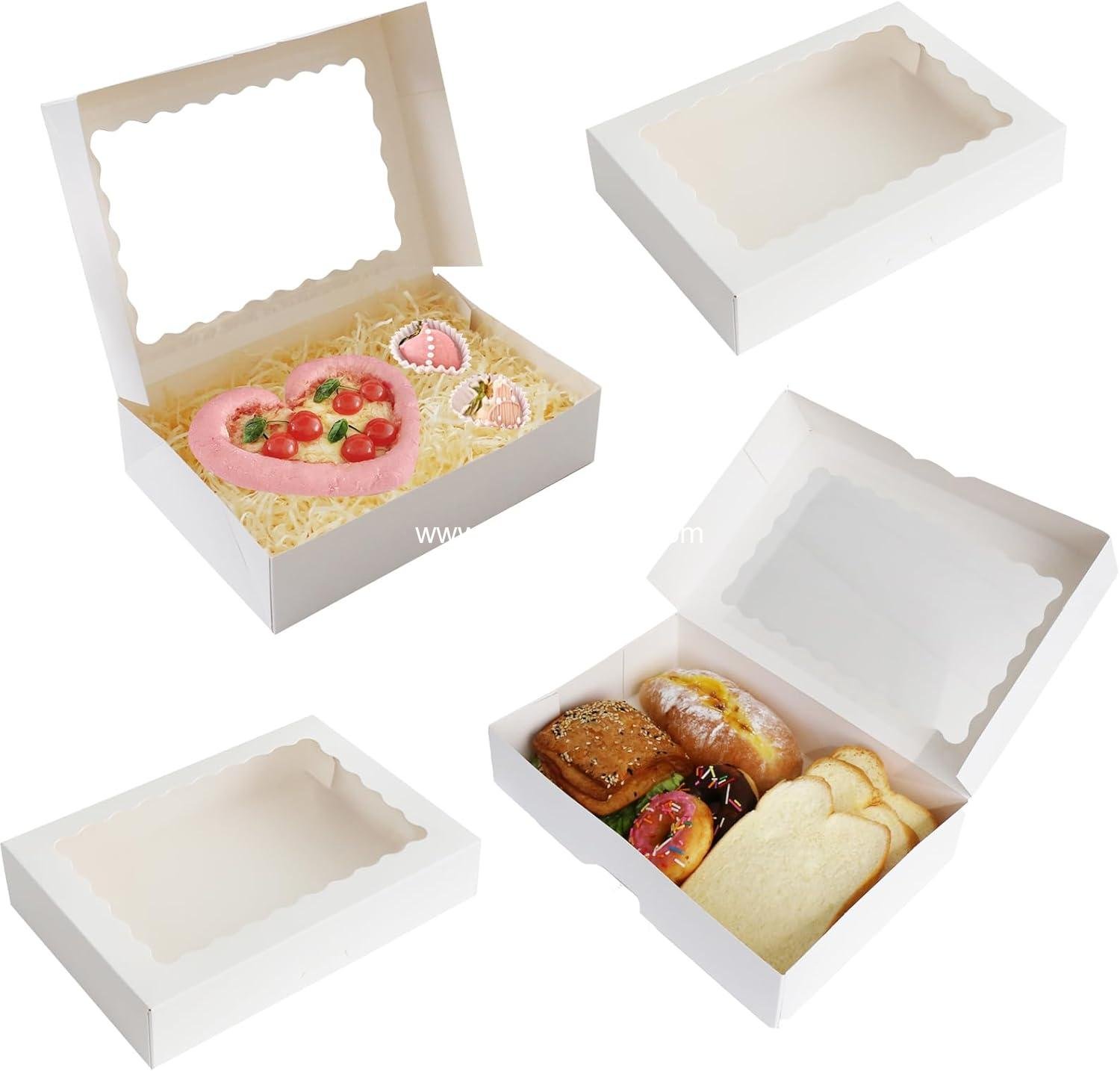 Wholesale Auto-Pop Baking Boxes 20-Pack Large 12'' x 8'' x 2.5'' White Cookie Boxes with Window for Pies Desserts Chocolate Donuts Muffins and Baked Goods Packaging Factory Wholesale Auto-Pop Baking Boxes 20-Pack Large 12'' x 8'' x 2.5'' White Cookie Boxes with Window for Pies Desserts Chocolate Donuts Muffins and Baked Goods Packaging Factory
