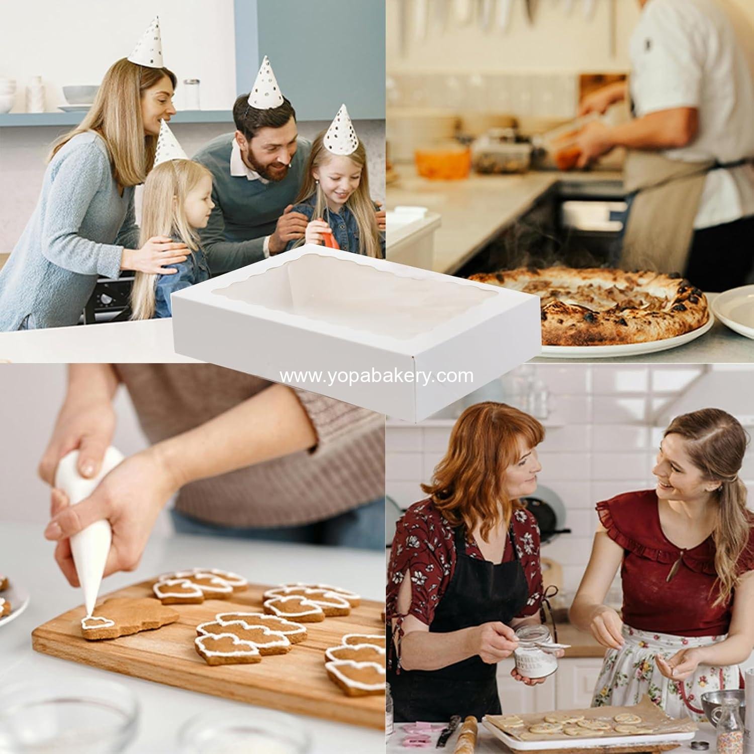 Wholesale Auto-Pop Baking Boxes 20-Pack Large 12'' x 8'' x 2.5'' White Cookie Boxes with Window for Pies Desserts Chocolate Donuts Muffins and Baked Goods Packaging Factory Wholesale Auto-Pop Baking Boxes 20-Pack Large 12'' x 8'' x 2.5'' White Cookie Boxes with Window for Pies Desserts Chocolate Donuts Muffins and Baked Goods Packaging Factory