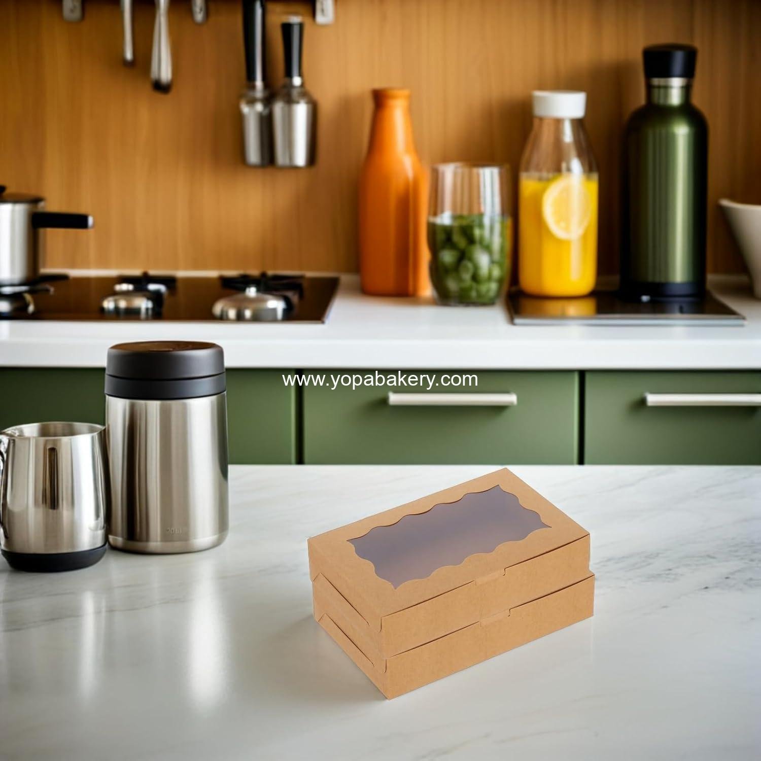 Wholesale 40pcs Windowed Bakery Boxes Square Pastry Containers for Cookies Cakes Desserts 17.8x11x3.8cm Factory