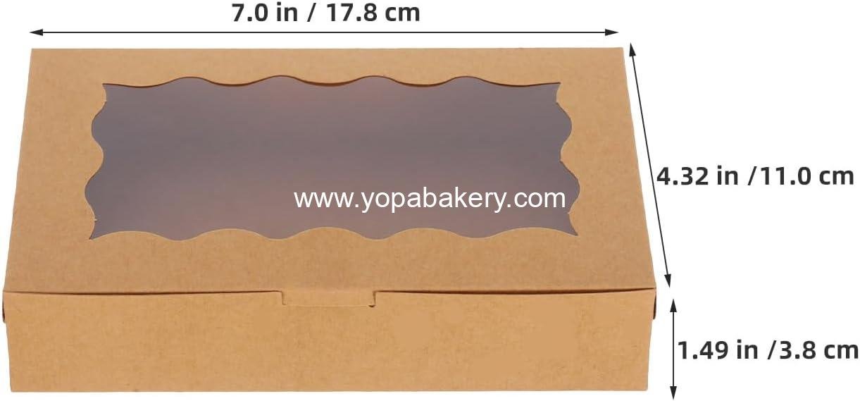 Wholesale 40pcs Windowed Bakery Boxes Square Pastry Containers for Cookies Cakes Desserts 17.8x11x3.8cm Factory