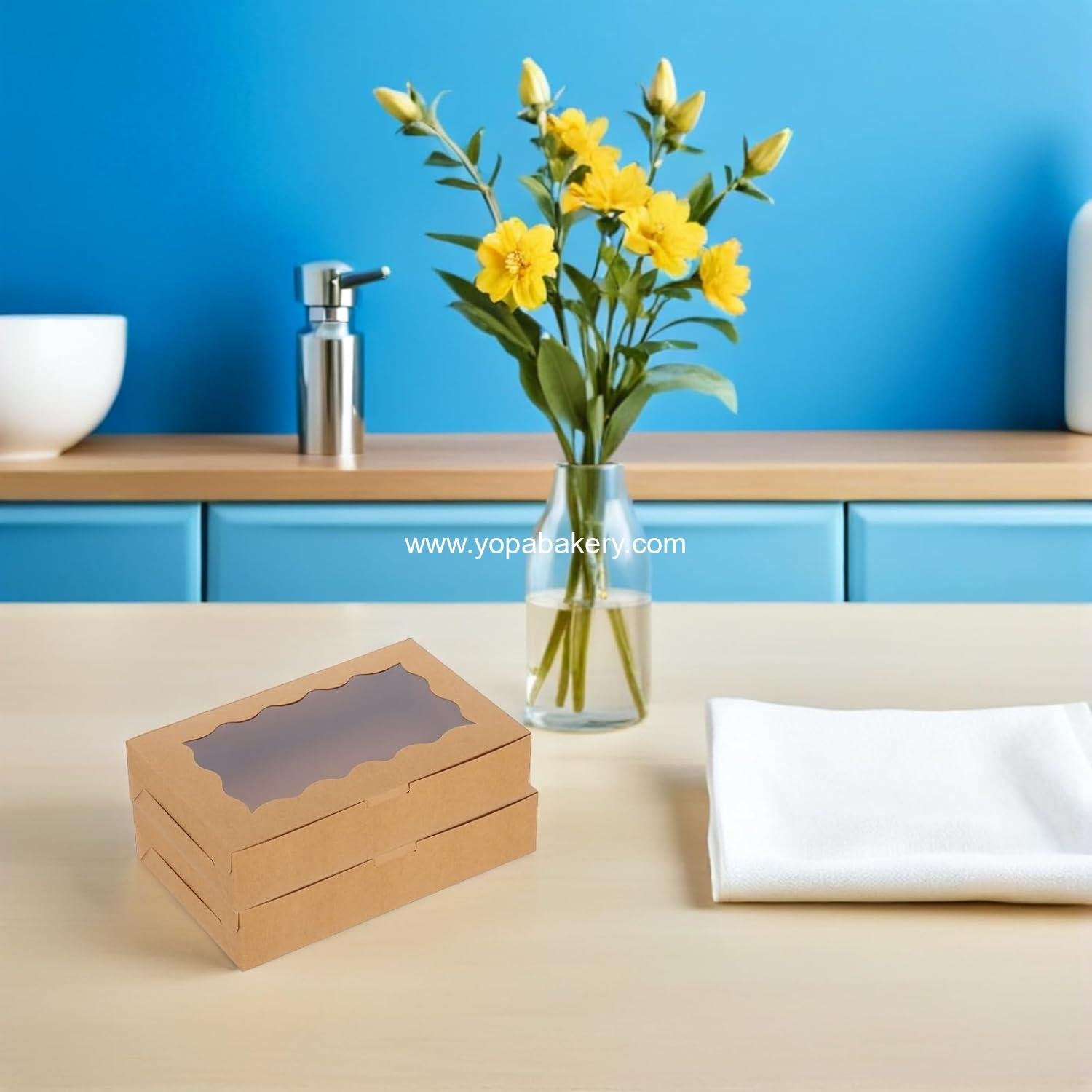 Wholesale 40pcs Windowed Bakery Boxes Square Pastry Containers for Cookies Cakes Desserts 17.8x11x3.8cm Factory