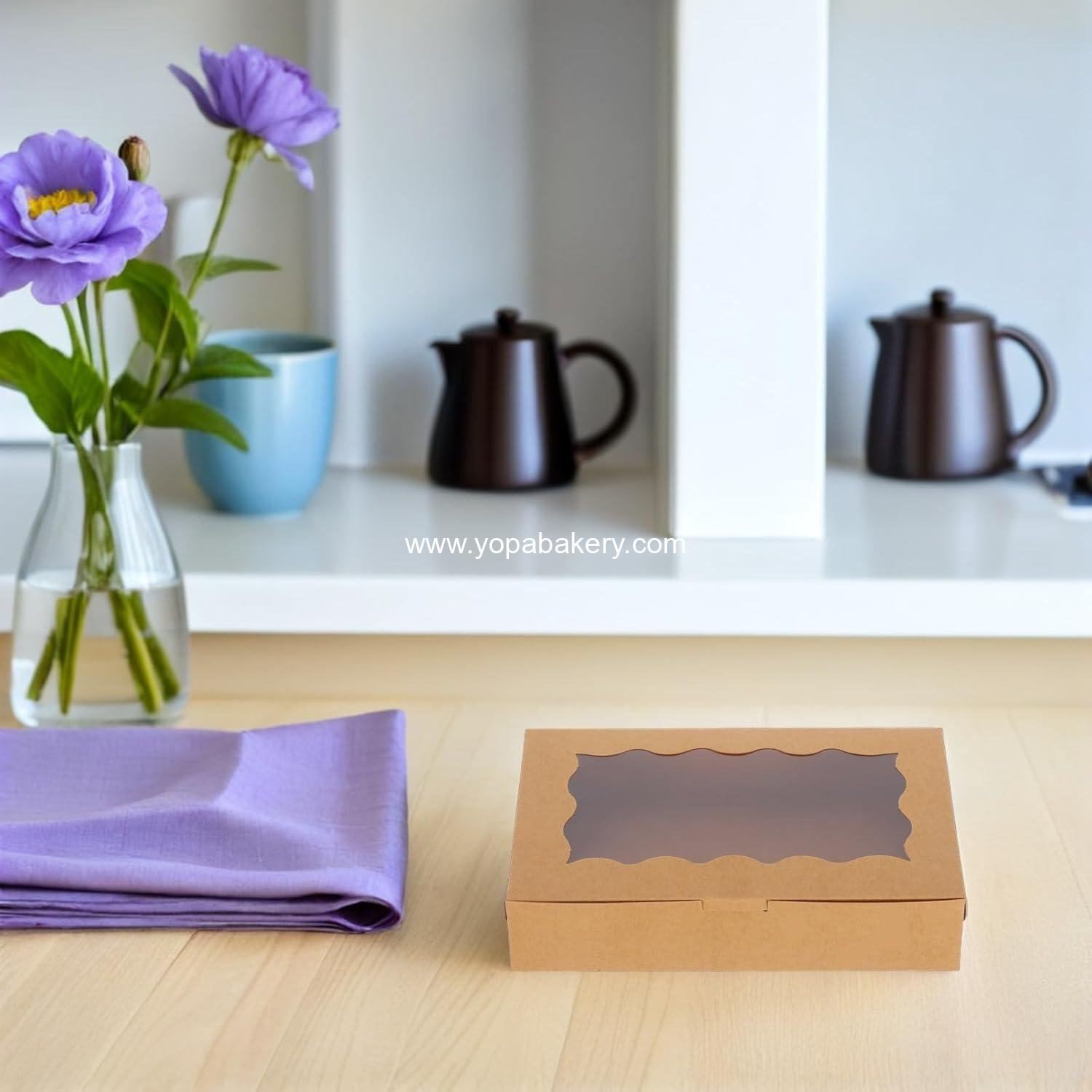 Wholesale 40pcs Windowed Bakery Boxes Square Pastry Containers for Cookies Cakes Desserts 17.8x11x3.8cm Factory