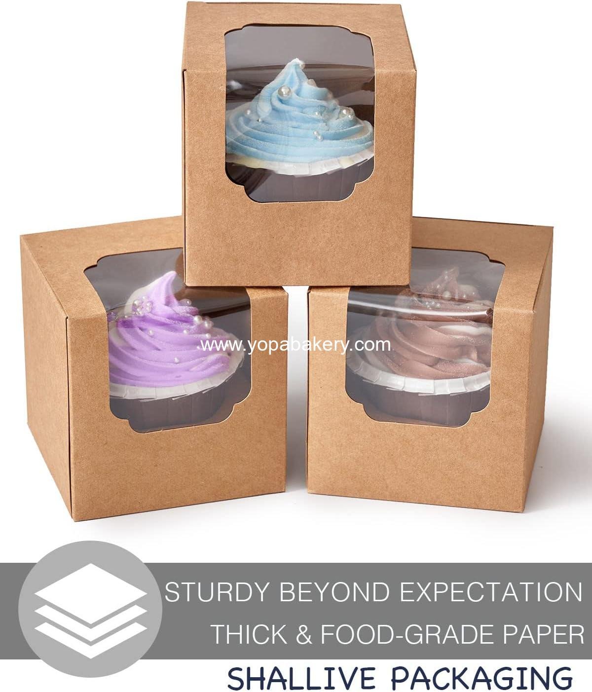 Wholesale Brown Cupcake Boxes - 60 Pcs Individual 3.5