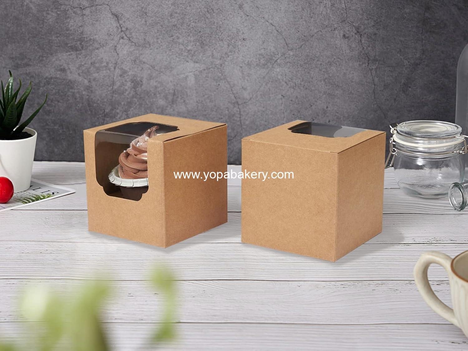 Wholesale Brown Cupcake Boxes - 60 Pcs Individual 3.5
